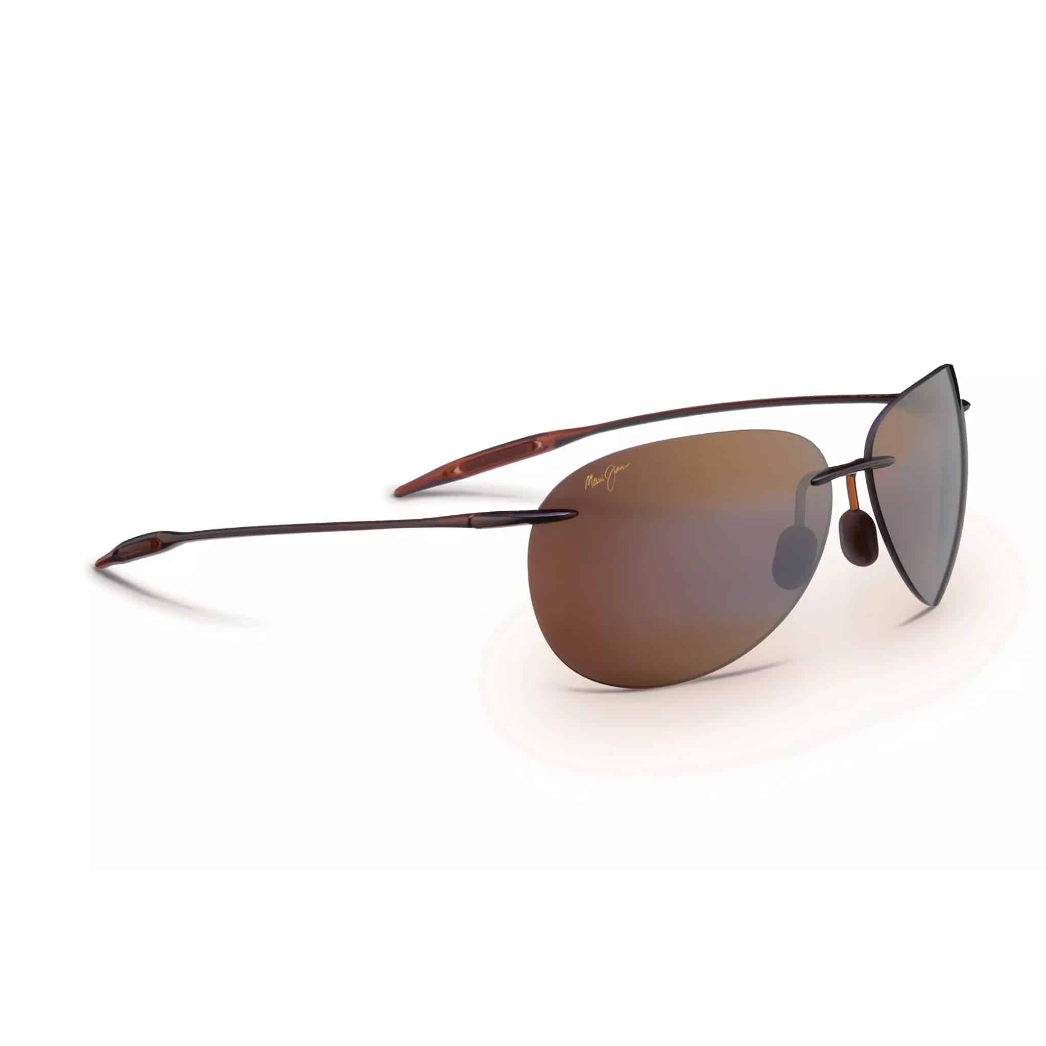 Sugar Beach Rimless Aviator Sunglasses with Brown Gradient Lenses