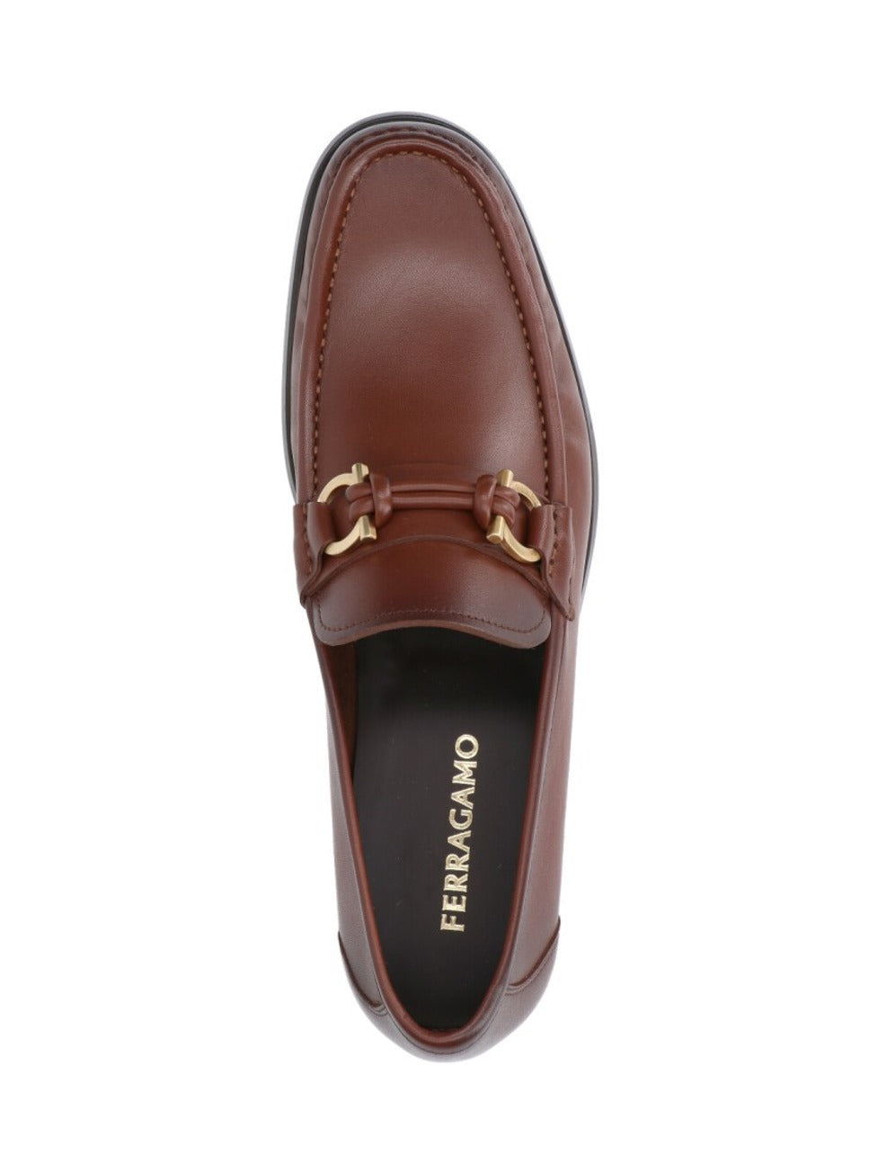 Sleek Leather Loafers With Gold-Tone Detailing