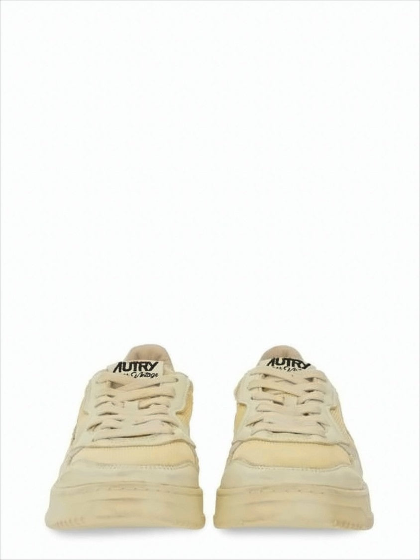 Low-Top Sneakers With Leather, Suede And Mesh Construction