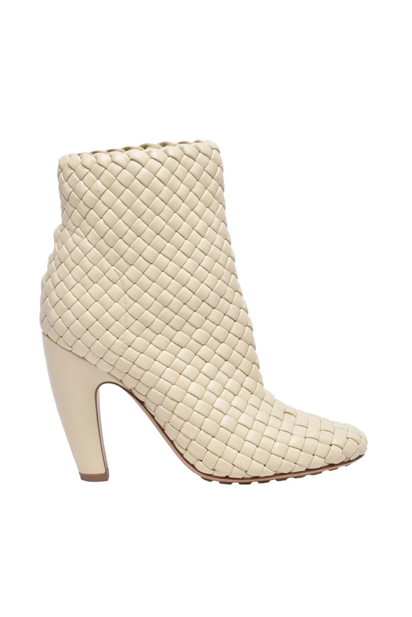Intrecciato Ankle Boot - White