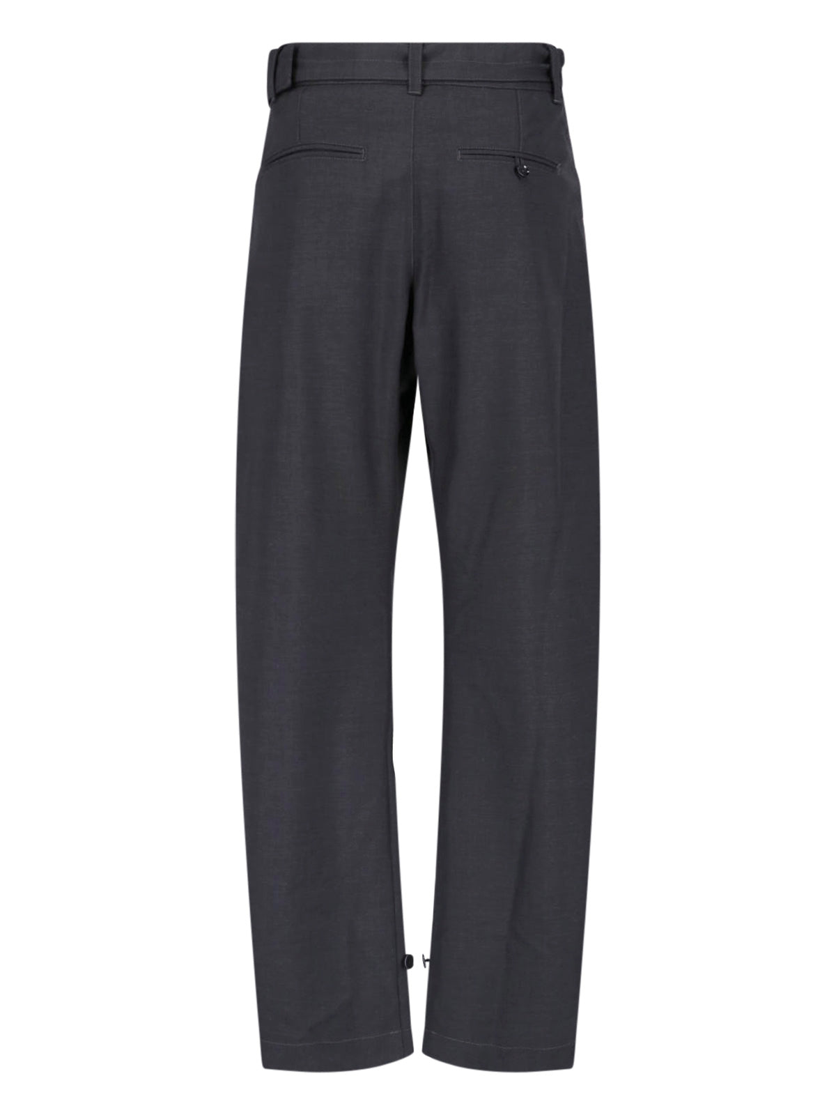 Black Cropped Wide-Leg Adjustable Trousers
