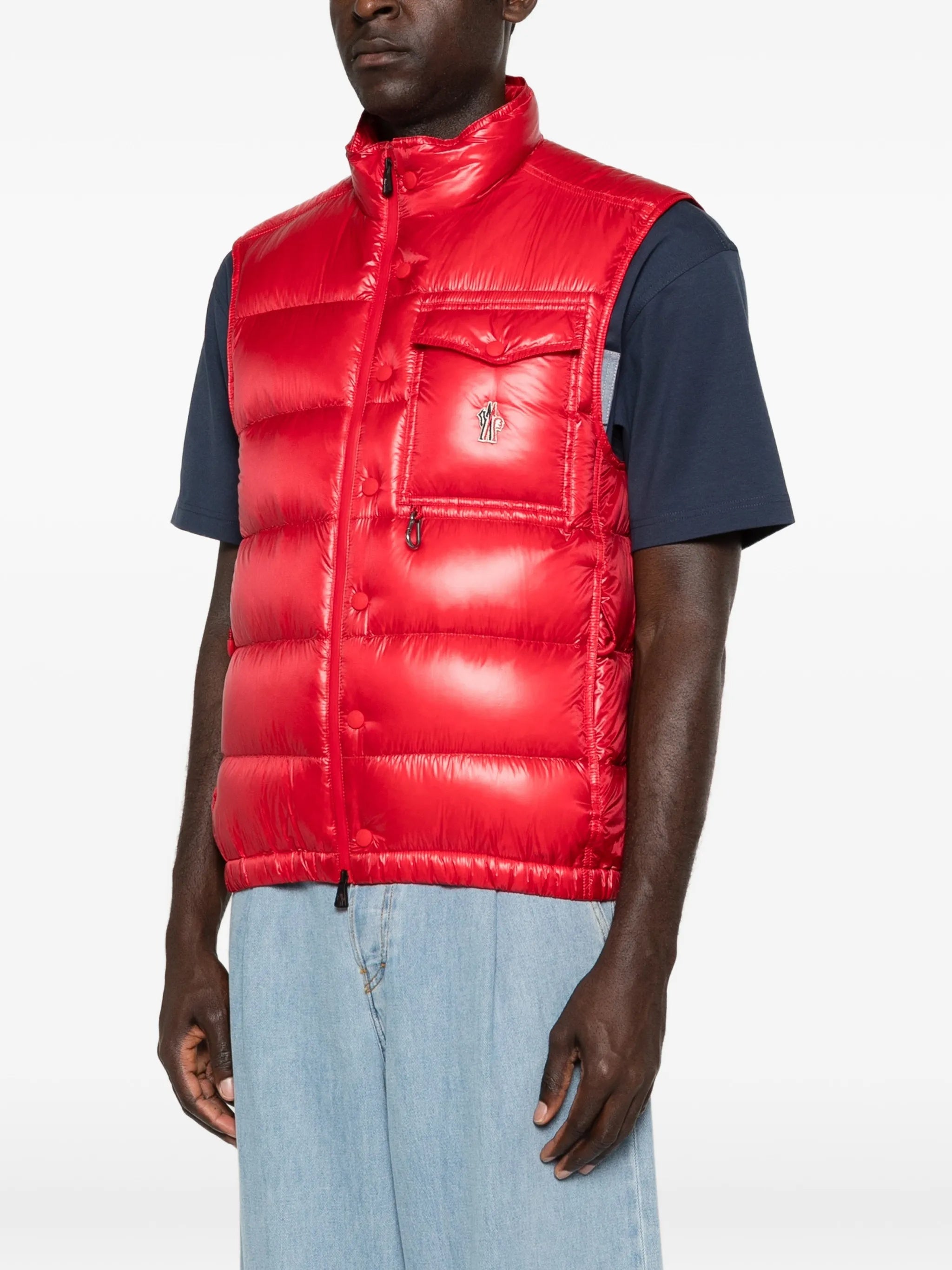 Red Uychi Quilted Nylon Puffer Vest