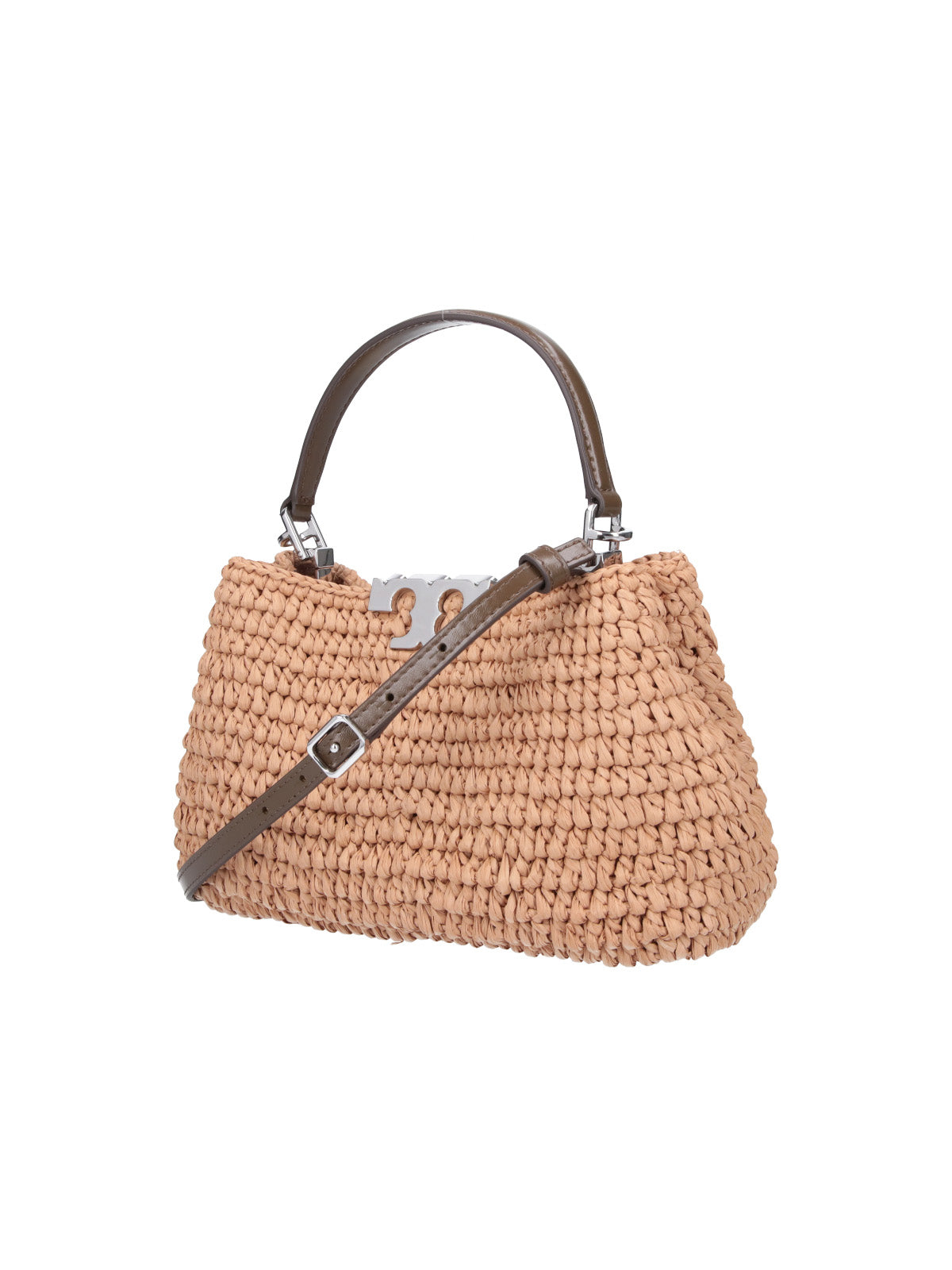 Beige Eleanor Mini Raffia Bag