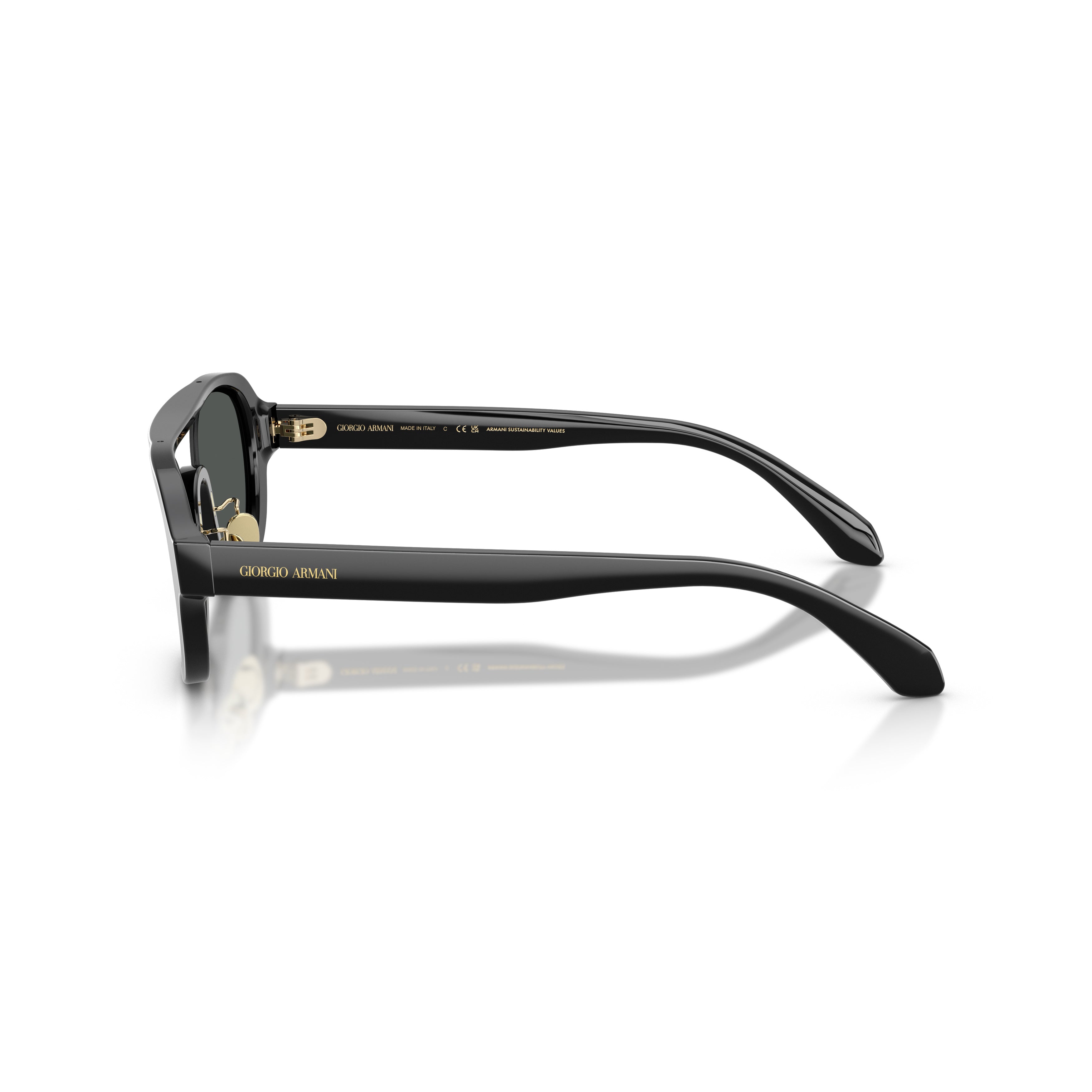 0ar8247 Bold Rectangular Frame Sunglasses with Gold Accents