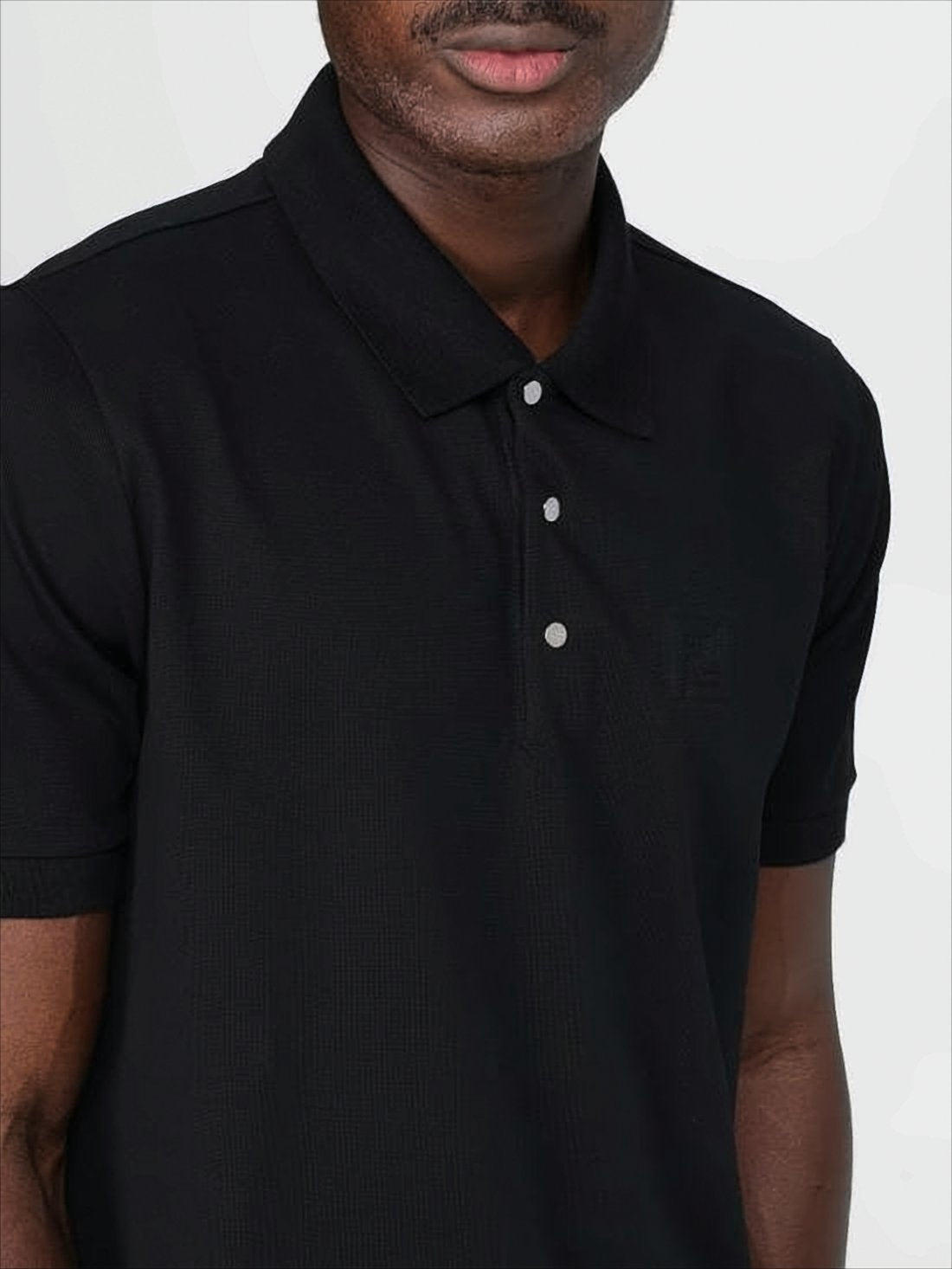 Black Polo Shirt with Classic Collar