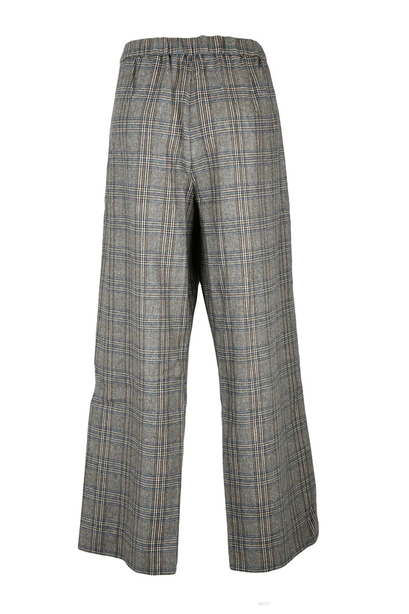 Wide Leg Trousers in Wool and Cashmere - Beige/Brown