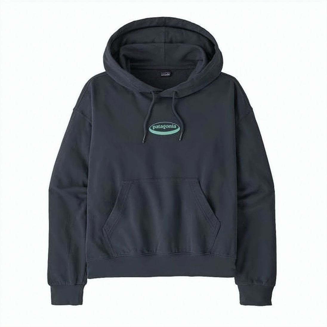 Relaxed Fit Blue Cotton Hoodie with Distinctive Logo