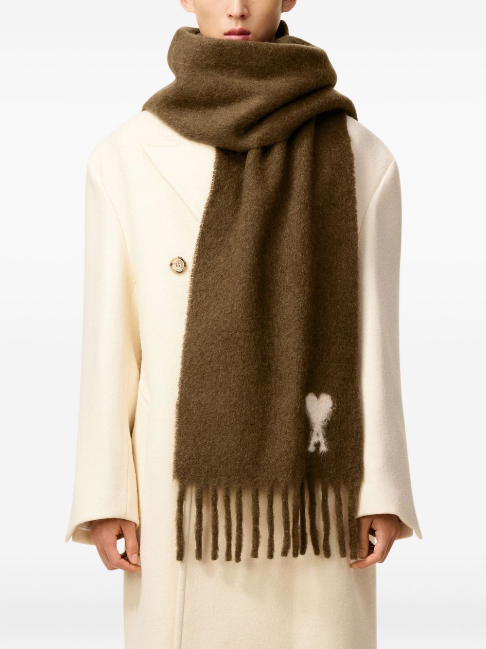 Brown Alpaca Blend Scarf