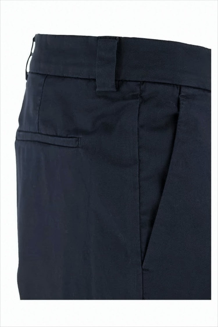 Tailored Blue Straight Pants with Design