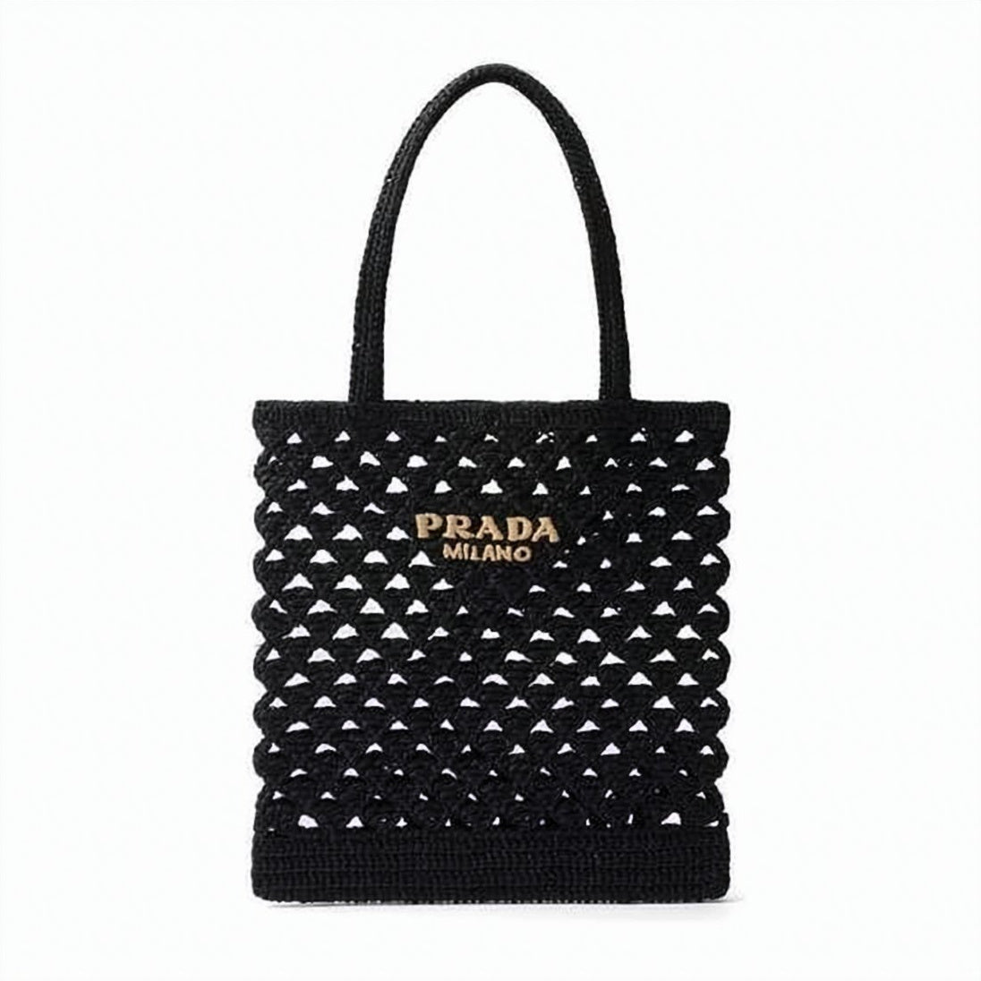 Woven Black Shoulder Bag
