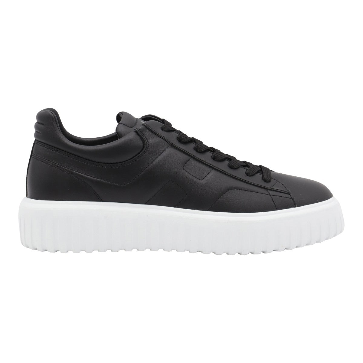 Black Sneakers with Thick Ridged White Sole