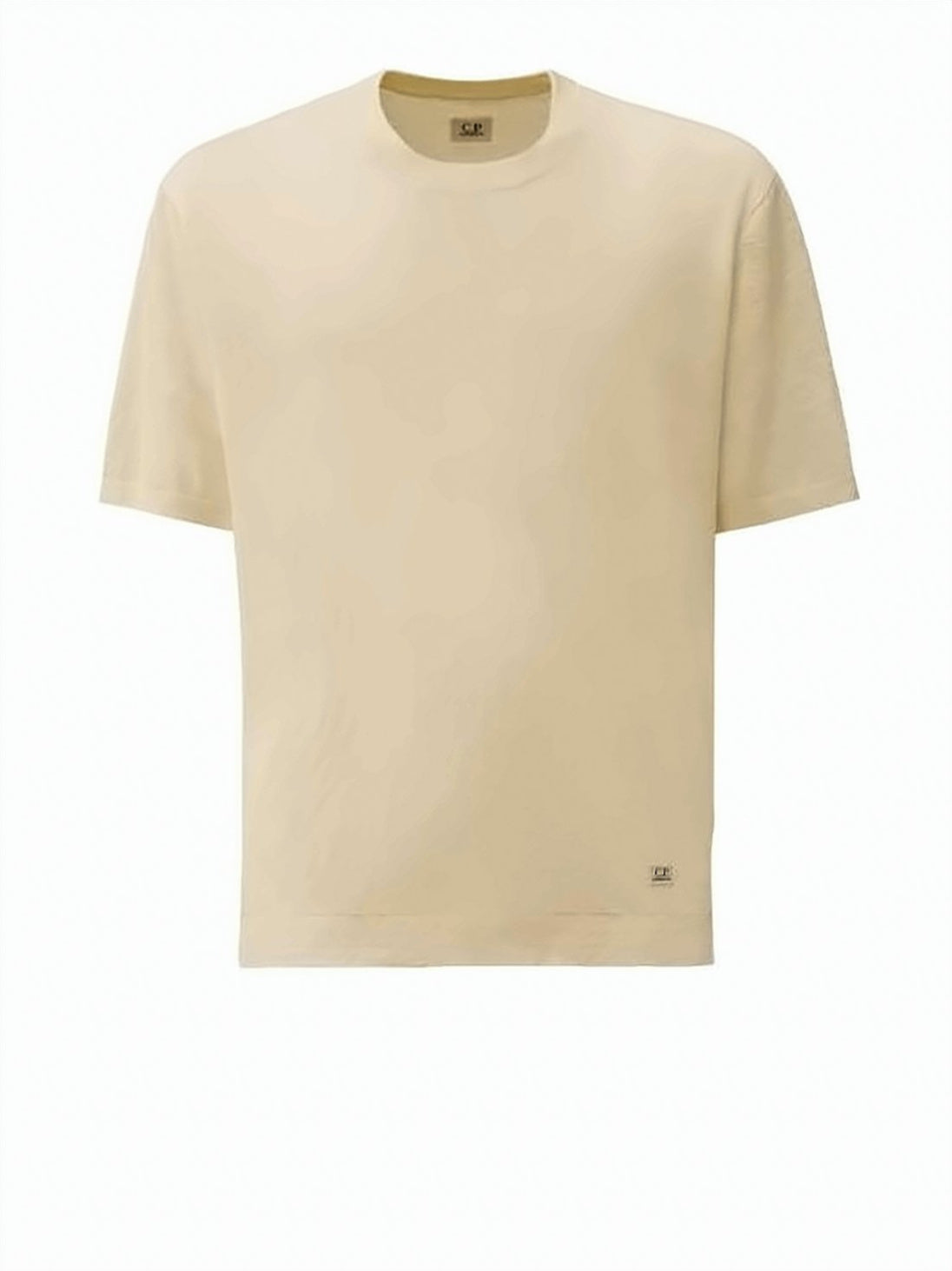 Short-Sleeved Gauze Linen Top with Subtle Logo Detail