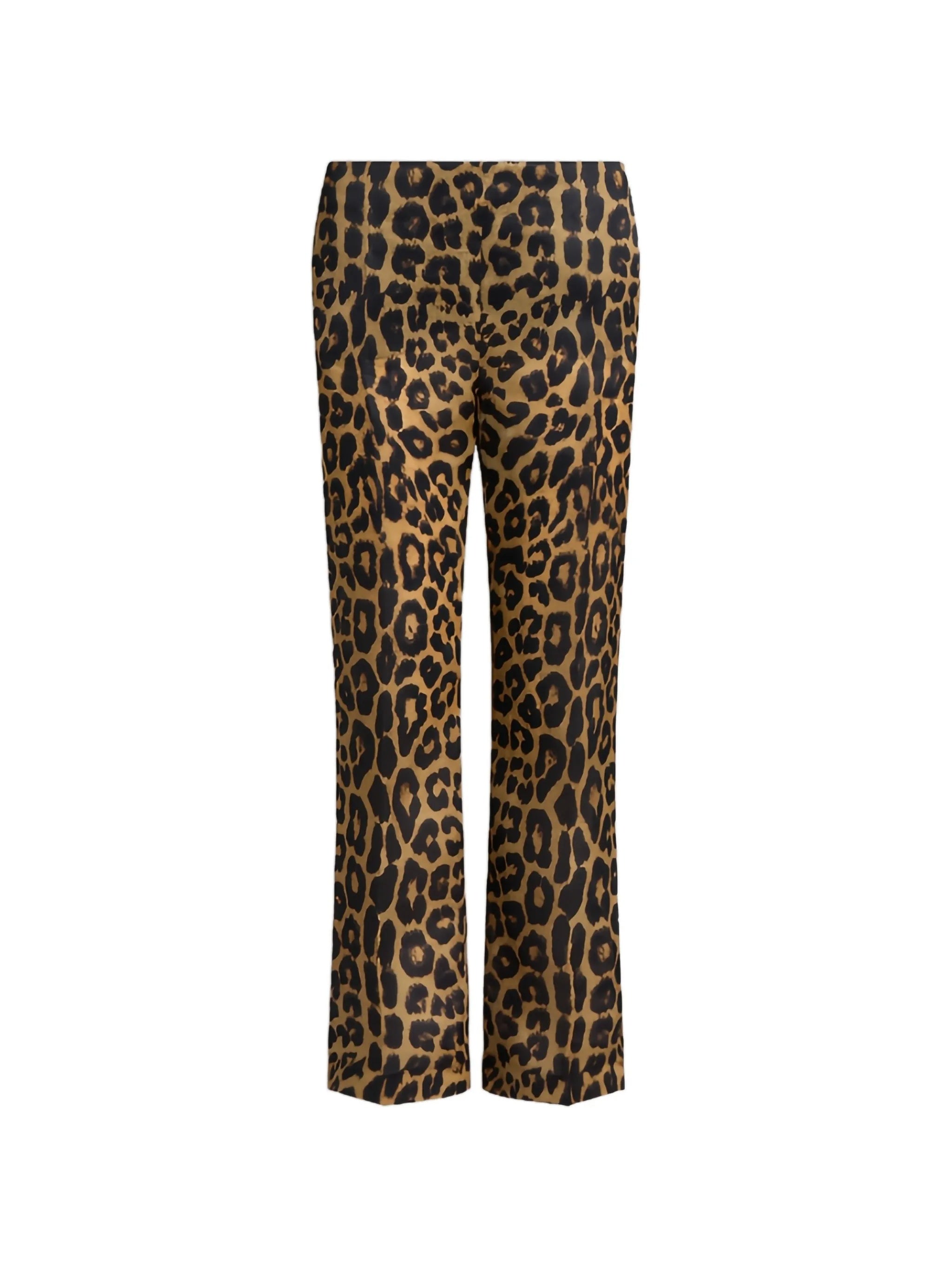 Brown Pantalone Leopard Print Silk Pants