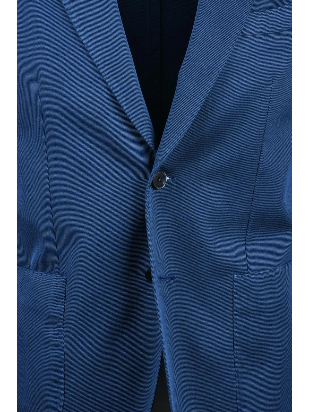 Royal Blue Cotton Mohair Wool Fitted Jacket
