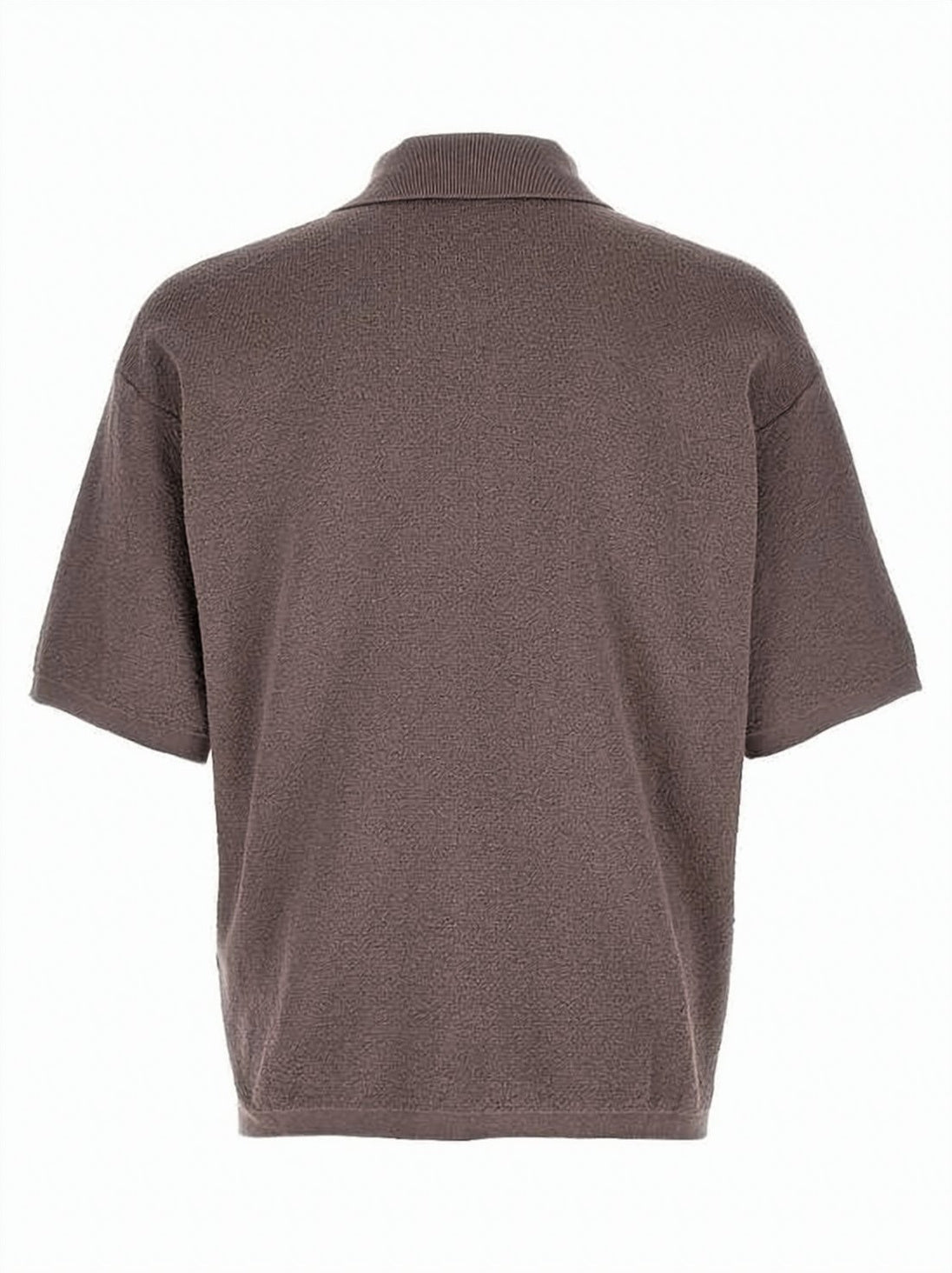 Textured Polo Shirt with Zip-up Collar