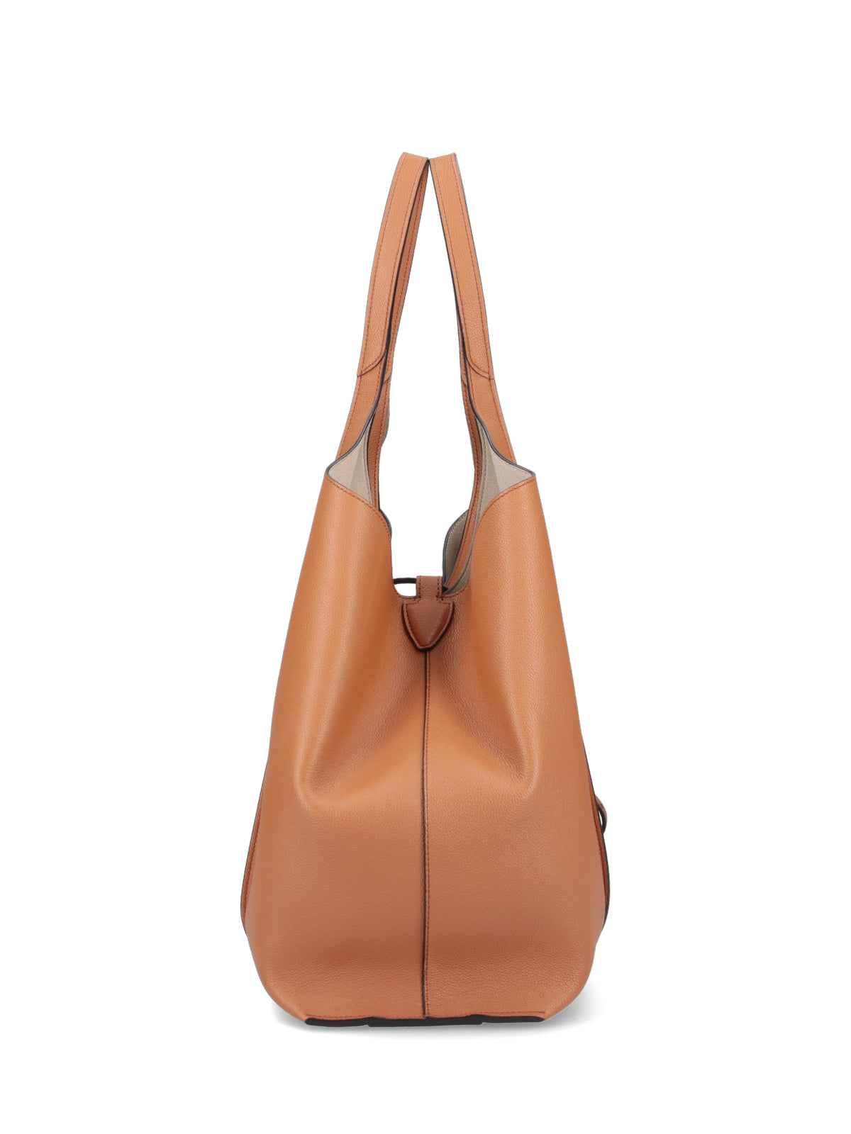 Spacious Hammered Calf Leather Tote Bag