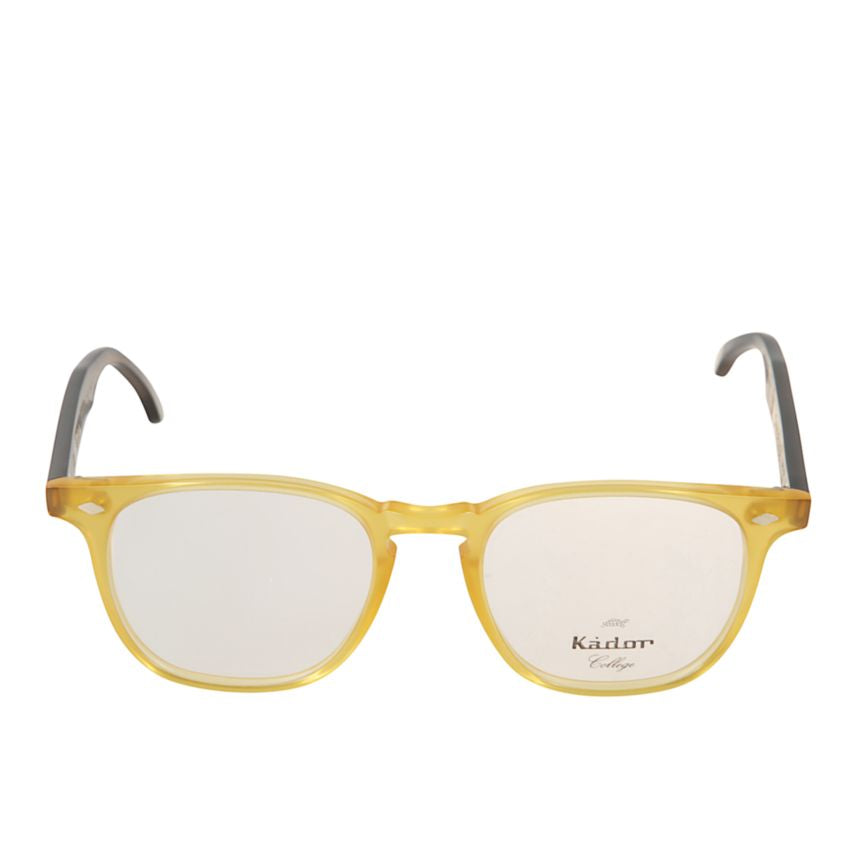 Cambridge Translucent Amber-Yellow Eyeglasses with Black Temples