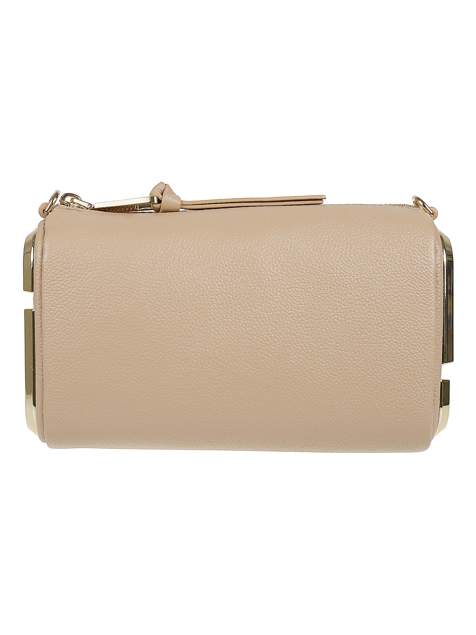 Rectangular Full-Grain Leather Bag with Zip Closure