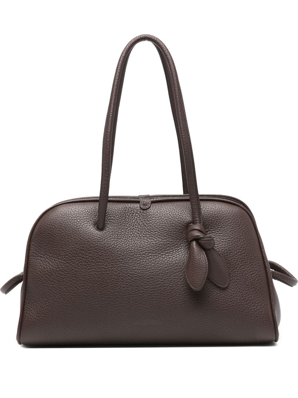 Dark Brown Grained Texture Handbag