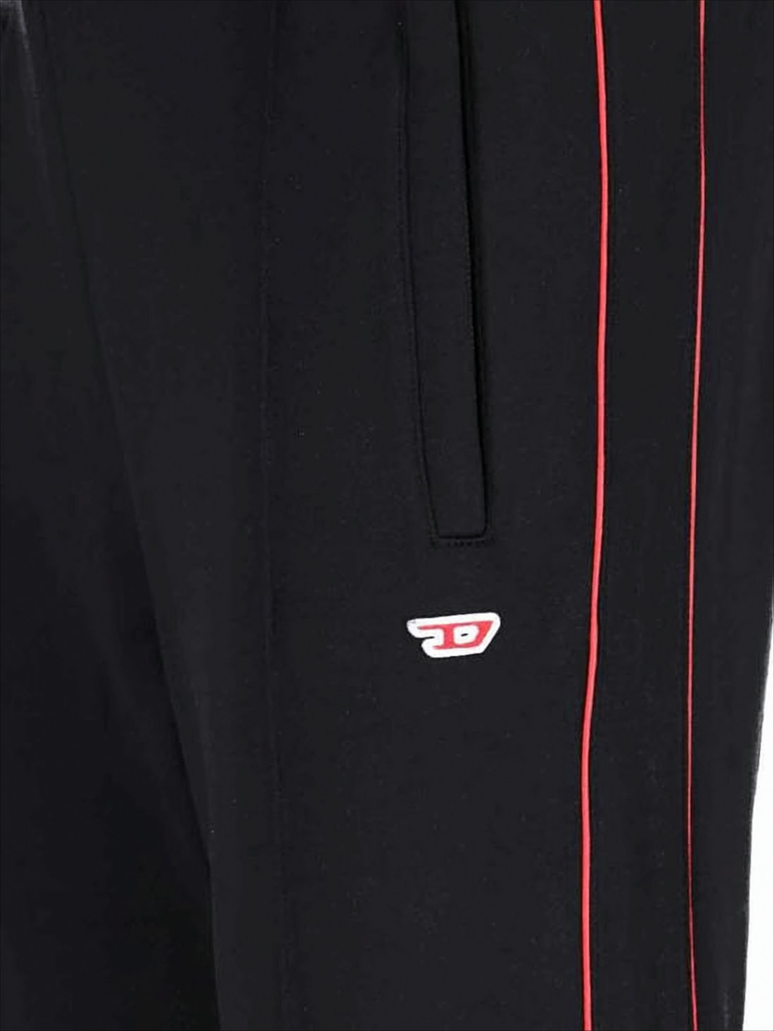 Straight-Leg Pants with Red Piping