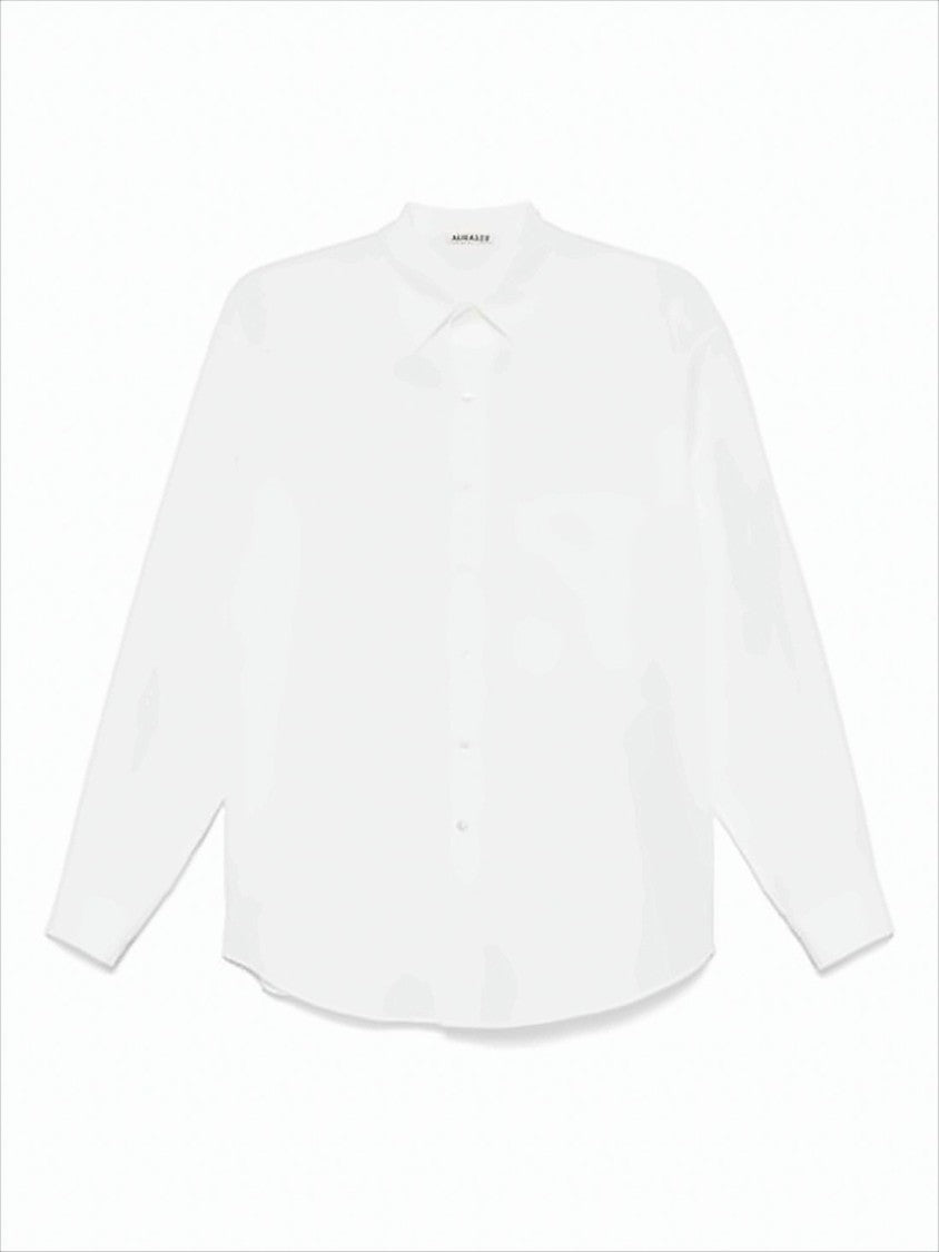 Long-Sleeve White Cotton Shirt