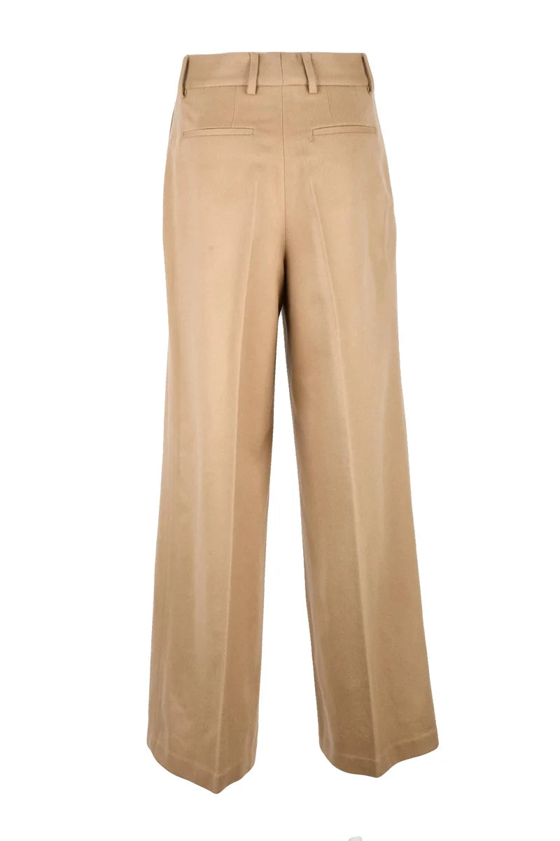 Wool Cashmere Trousers - Beige