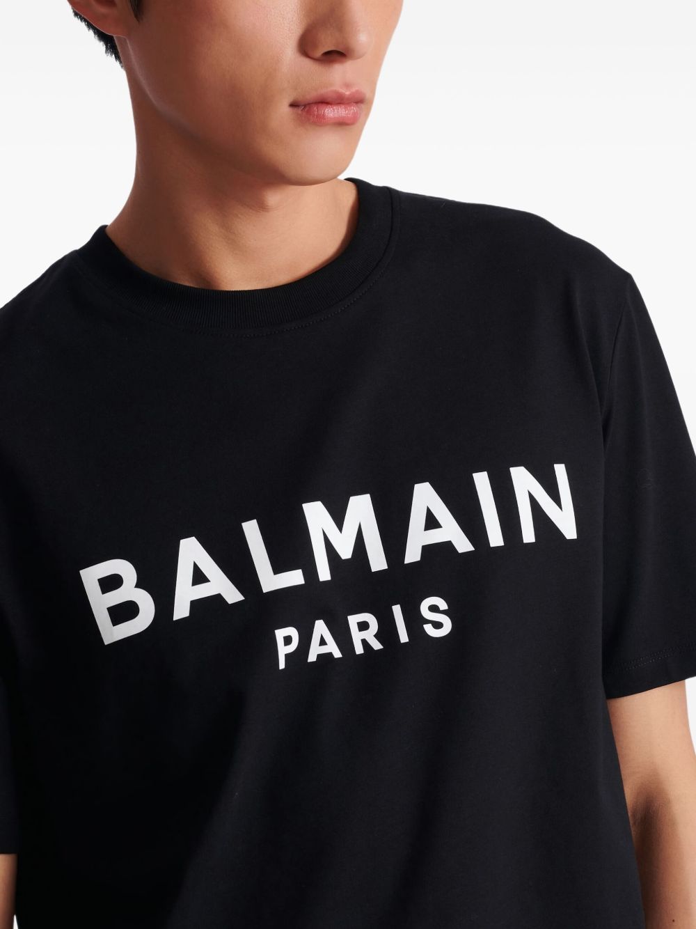 Black Short-Sleeve T-Shirt With Bold Print
