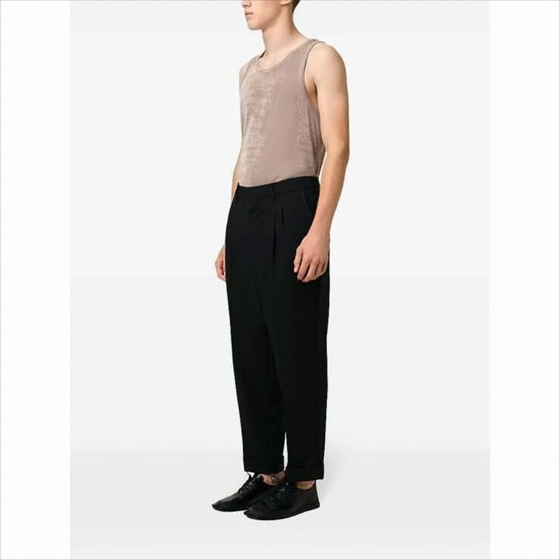 Tailored Black Wool Pants with High Waist