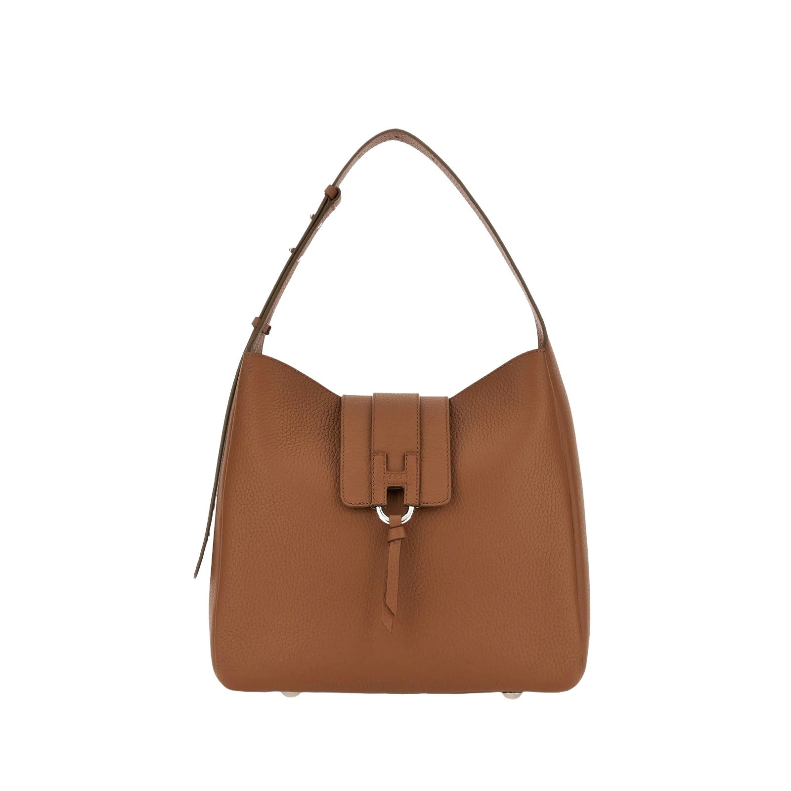 Brown H01X Hobo Verticale Leather Hobo Bag