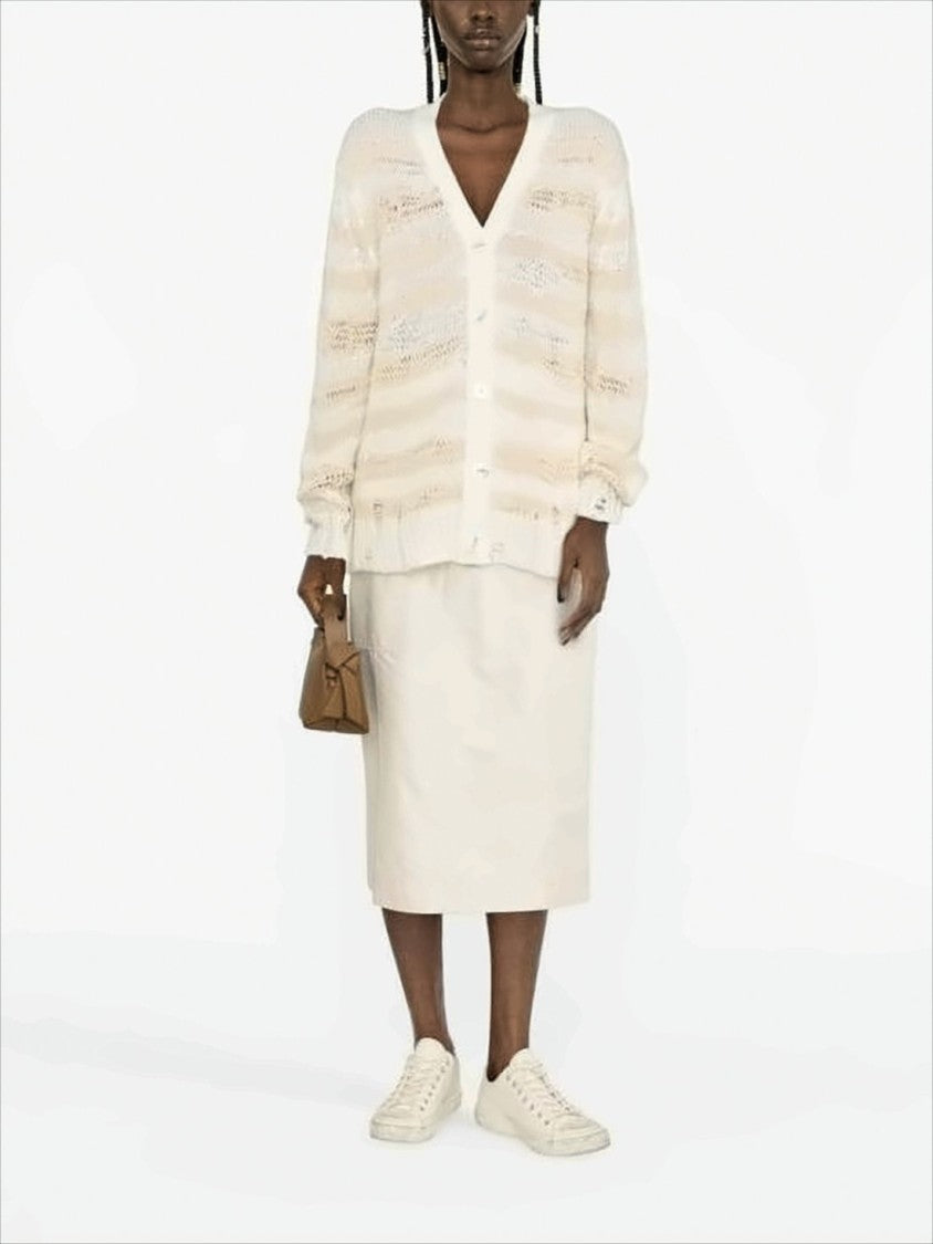 Soft Knit Cardigan With V-Neck And Relaxed Fit