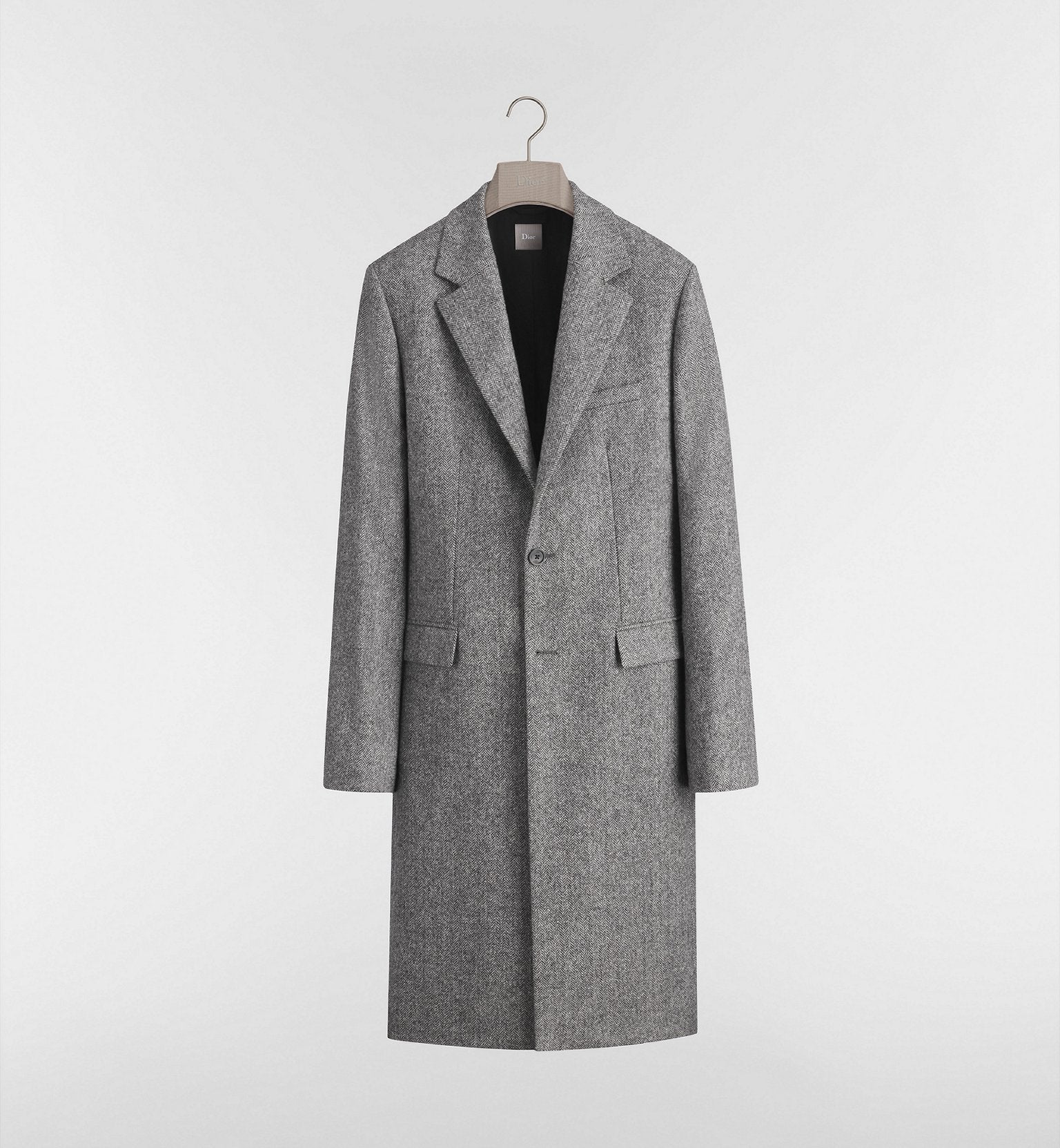 Woven Tailored Herringbone Pattern Coat