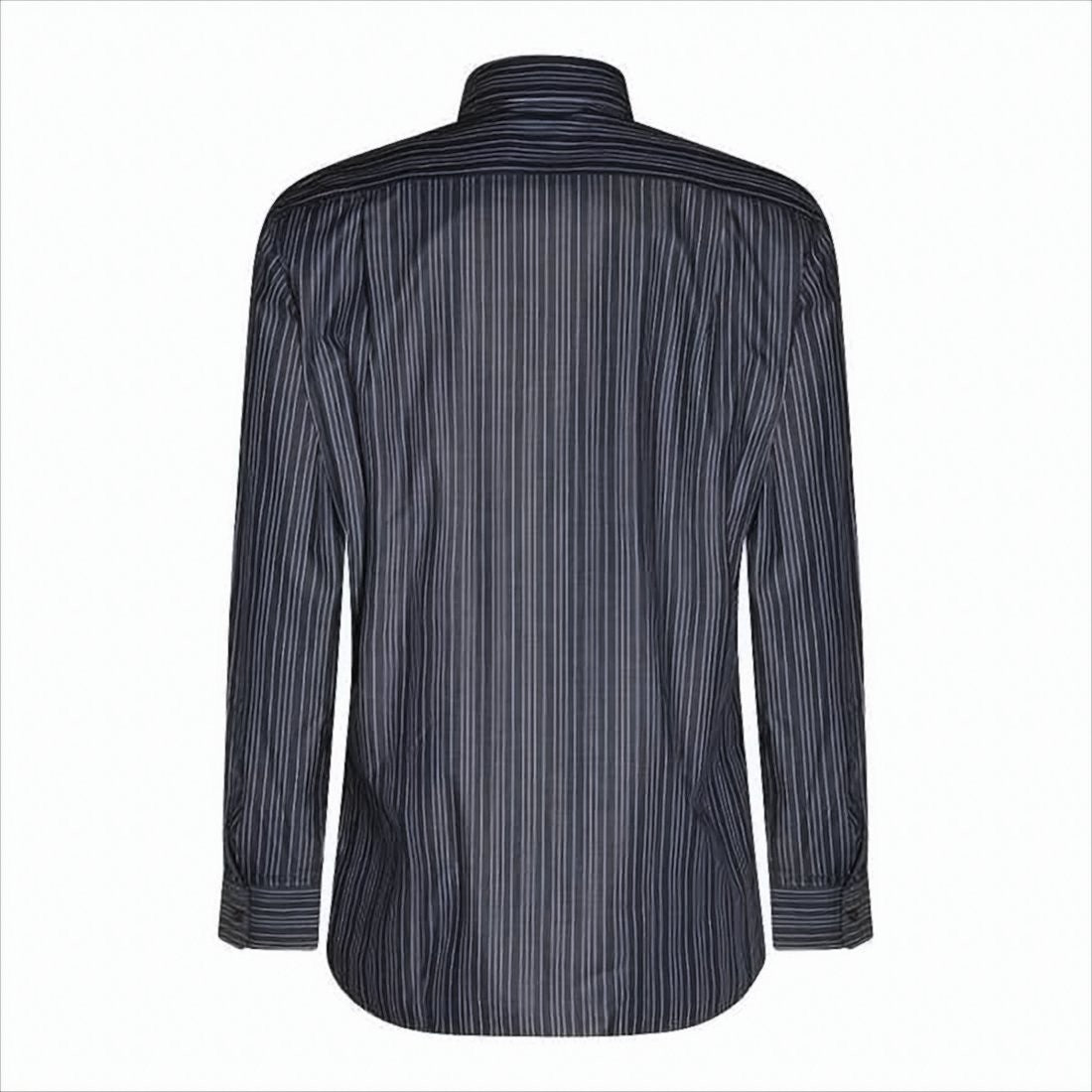 Long-Sleeve Casual Shirt with Vertical Stripes