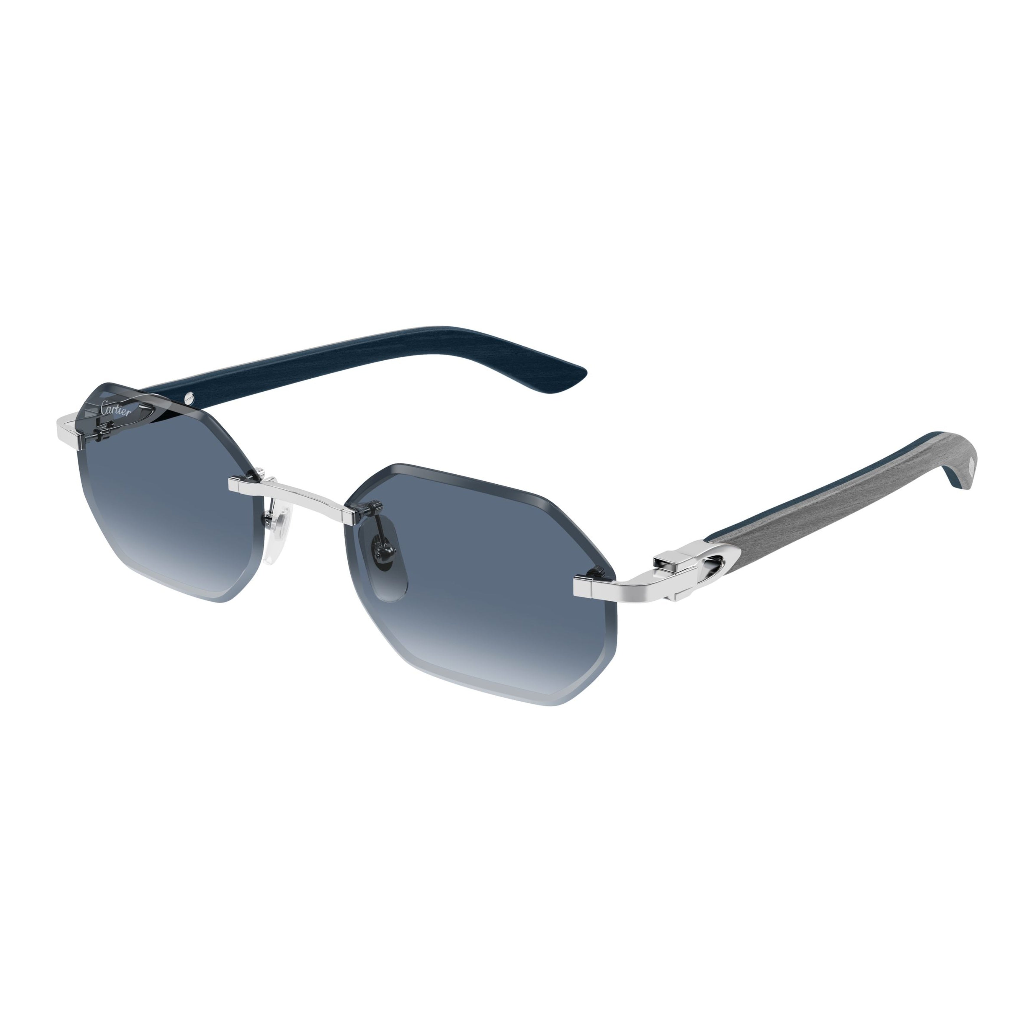 Rimless Octagonal Sunglasses With Gradient Lenses