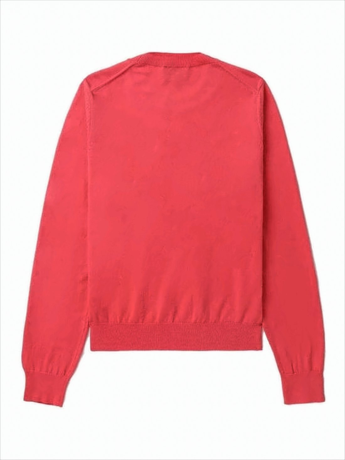 Minimalist Red Cotton Sweater with Crew Neckline
