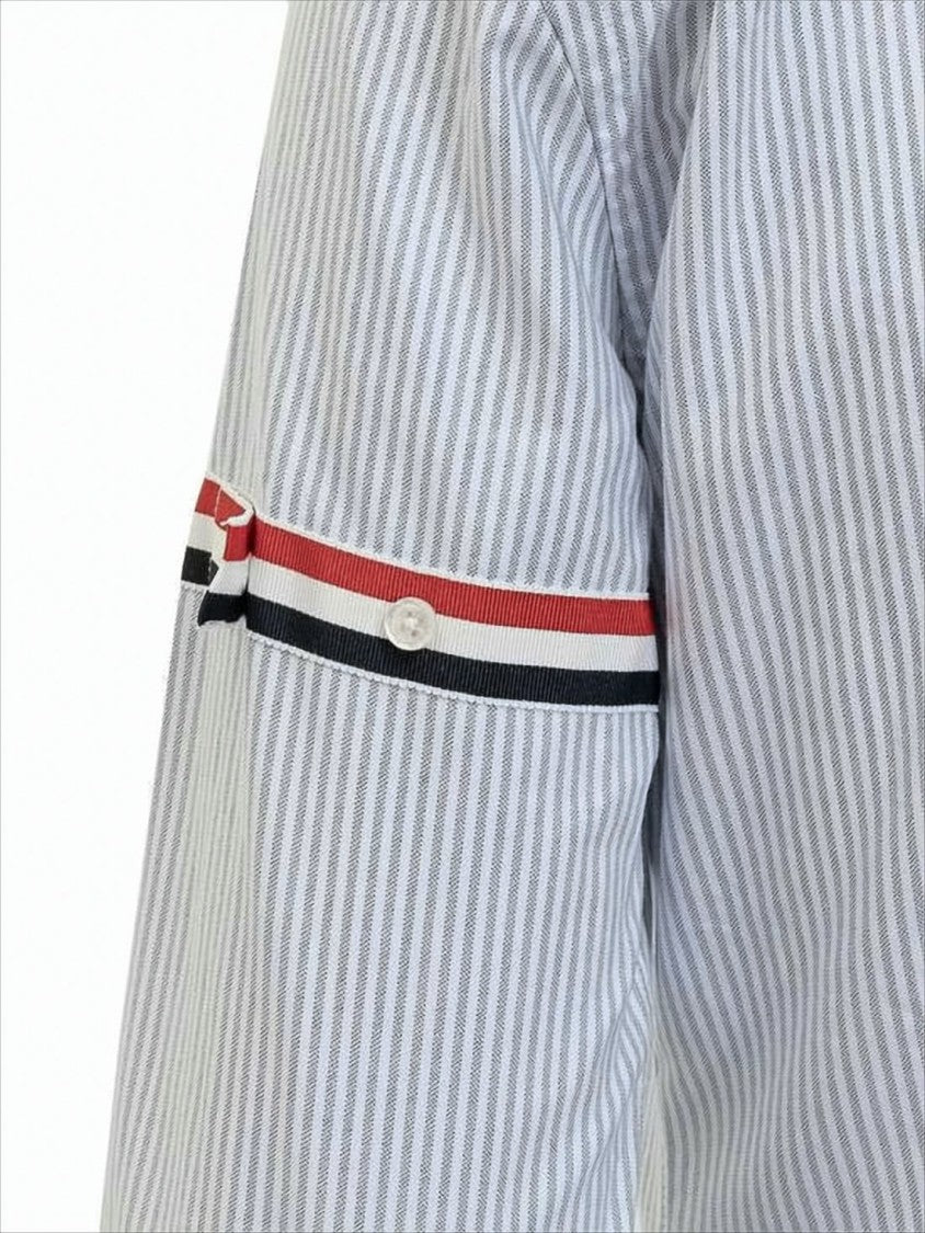 Button-Down Shirt with Striped Arm Bands