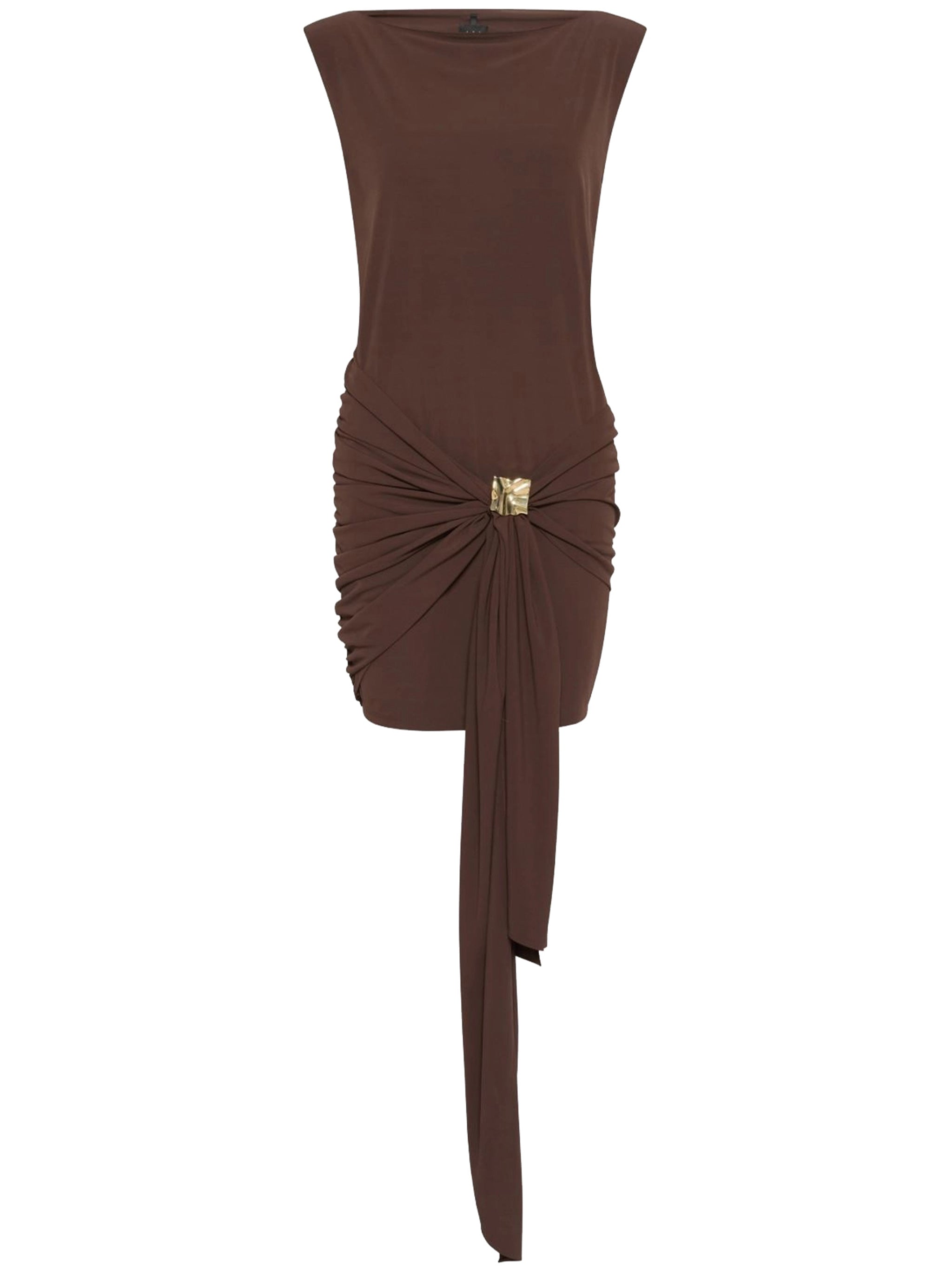 Brown Scena Structured Mini Brown Dress