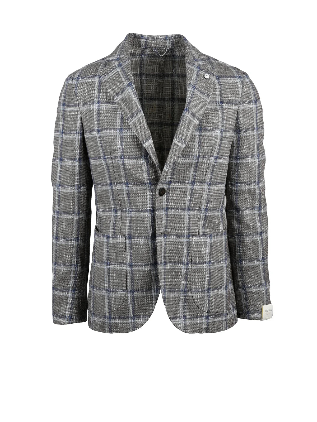 Grey Cotton Linen Silk Blazer Jacket