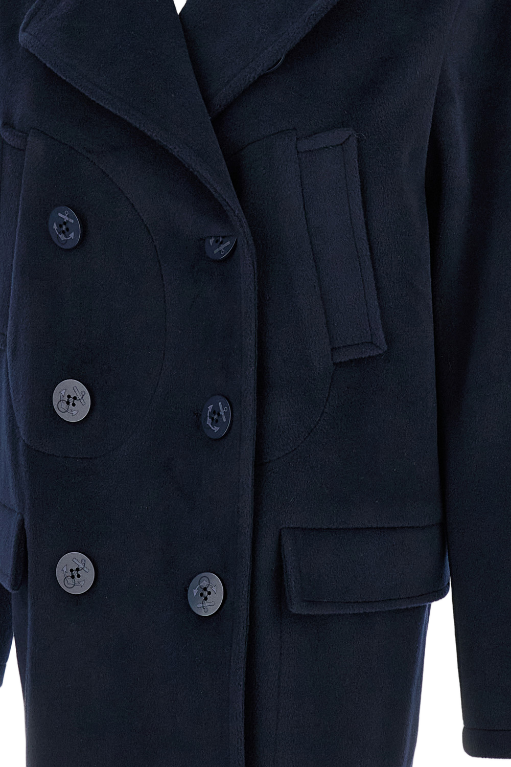 Structured Blue Jacket With Front Zipper
