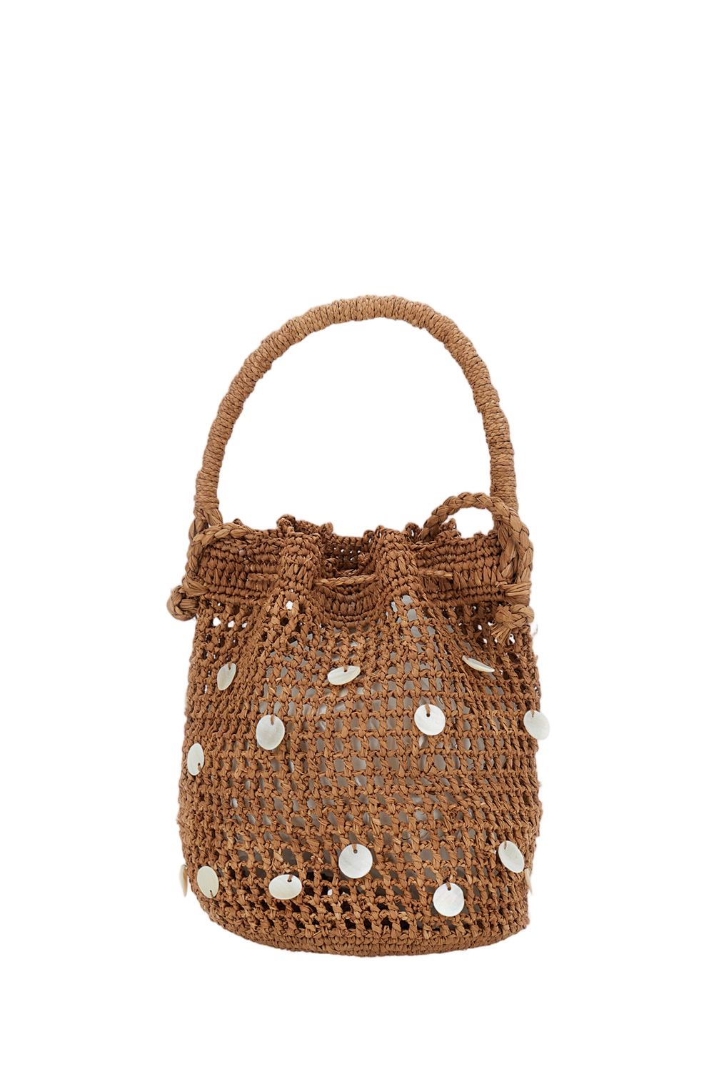 Brown Pearl Precious Moments Raffia Bag