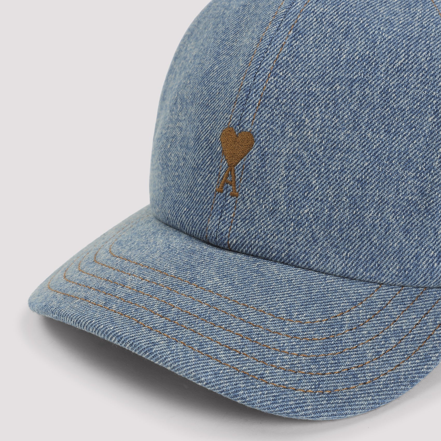 Denim Baseball Cap with Heart-Shaped Logo