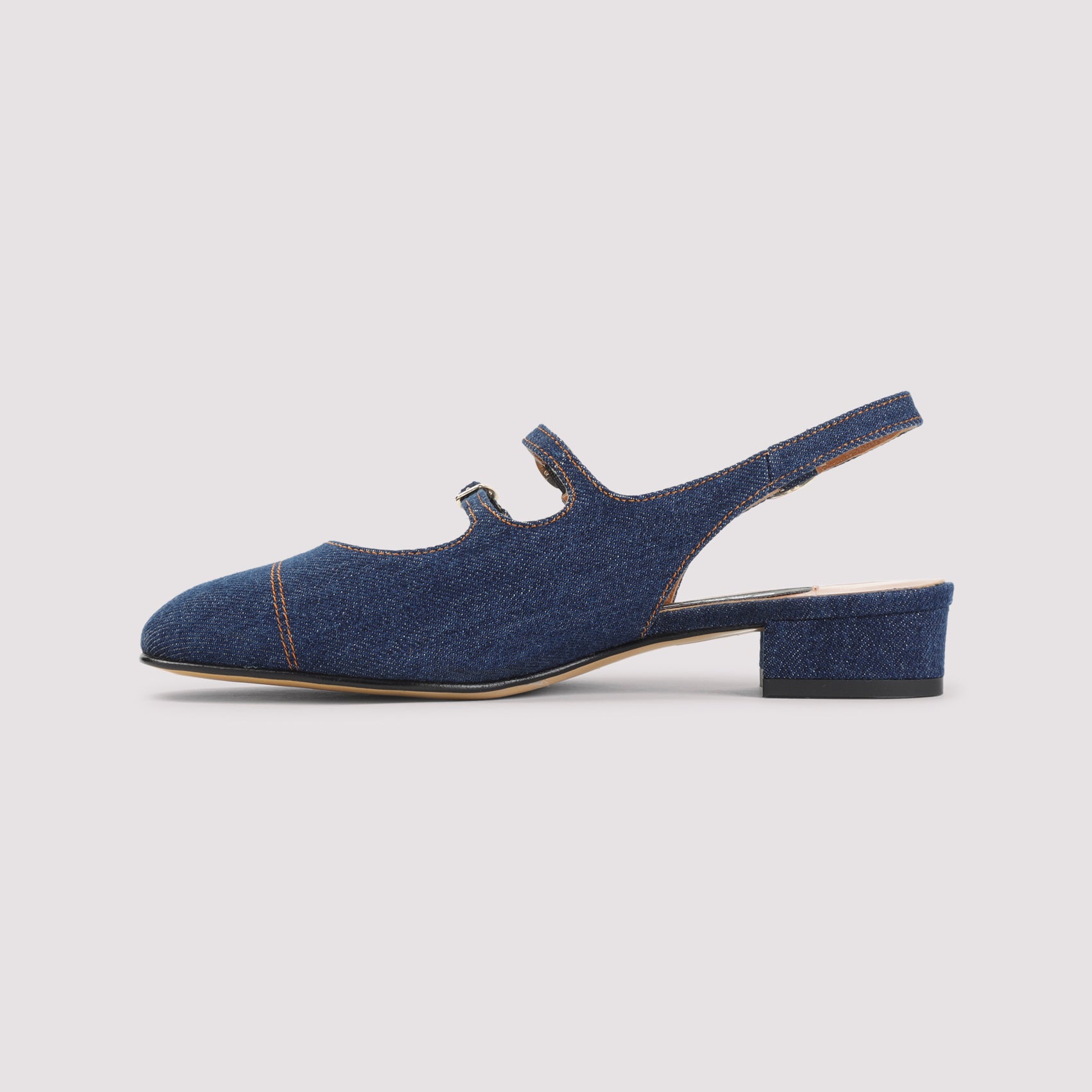 PECHE25 Blue 2.5cm Heel Pumps