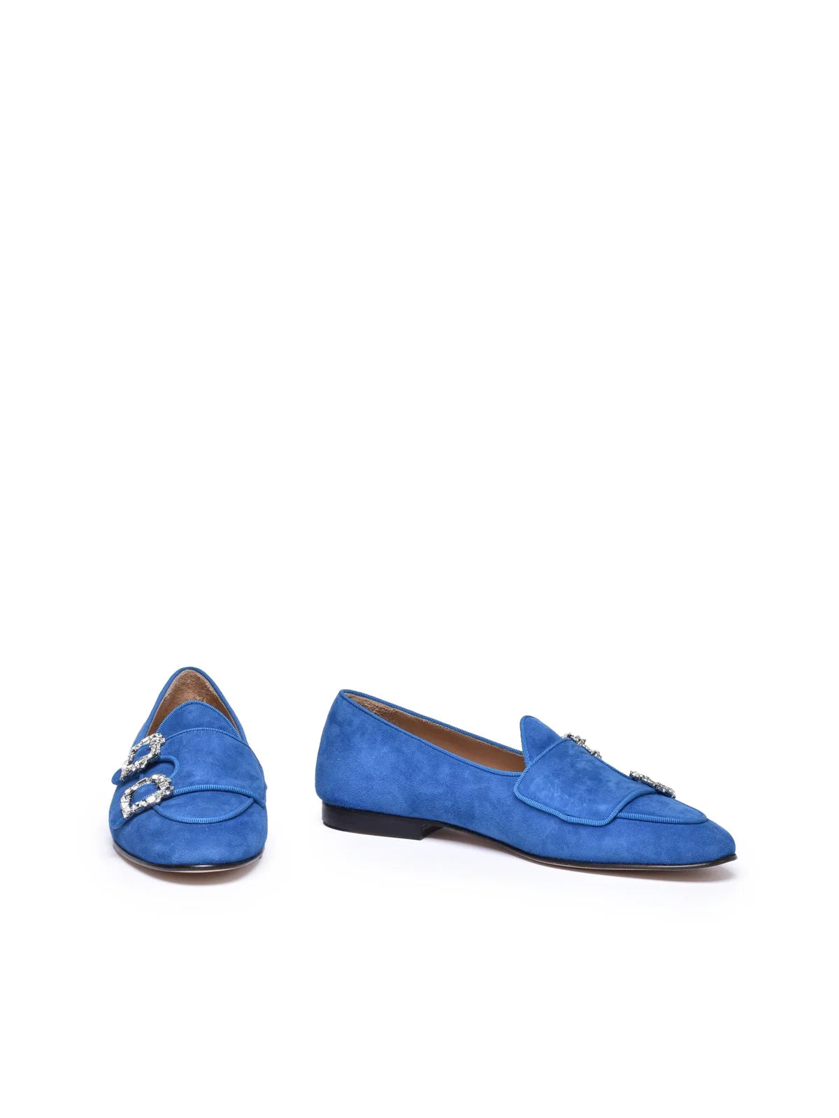 Blue Suede Leather Women's Loafers