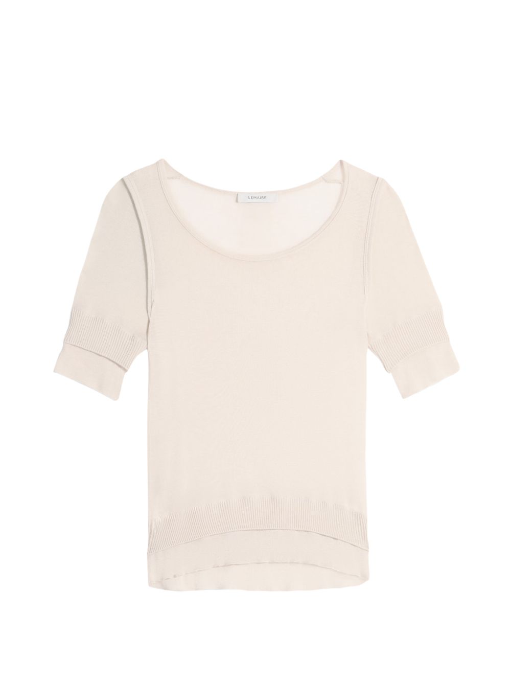 Fitted Short-Sleeved Top with Scoop Neckline