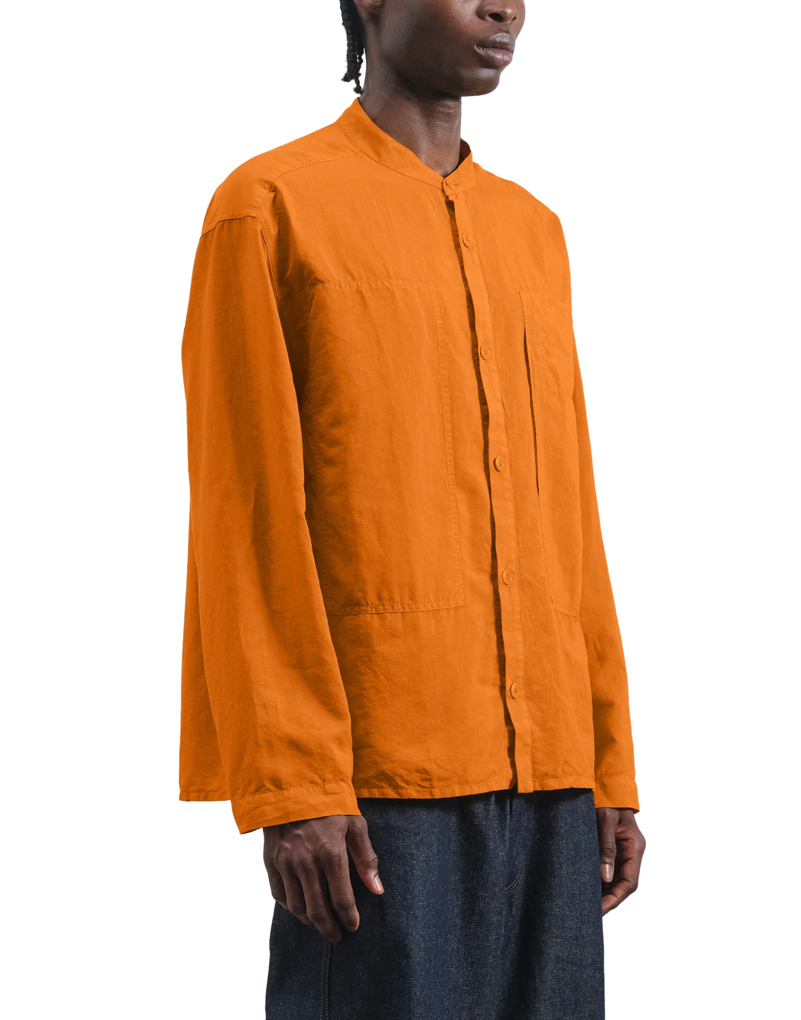 Orange Hawkeye Collarless Shirt