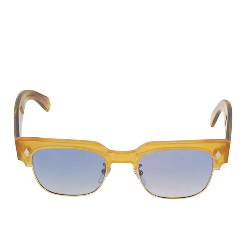 Tobako Cm Translucent Amber-Brown Rectangular Sunglasses