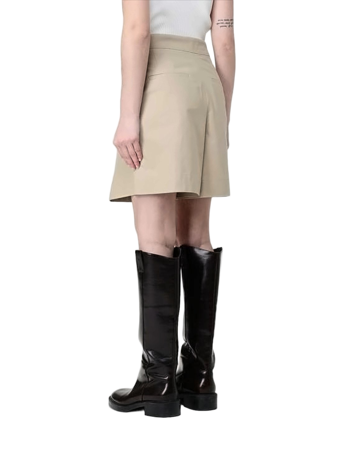 High-Waisted Tailored Shorts with Double-Button Closure