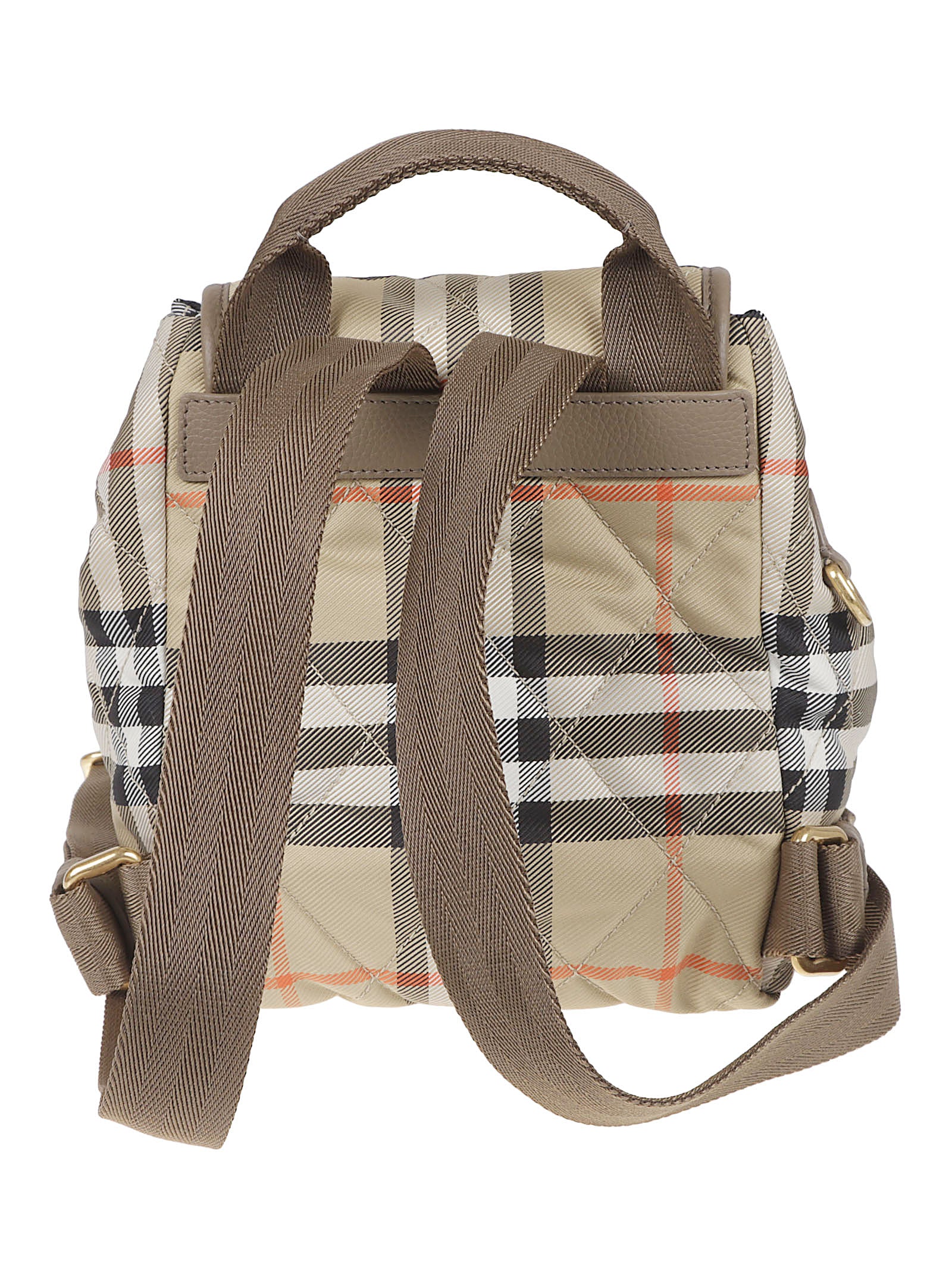 Quilted Check Embroidered Backpack