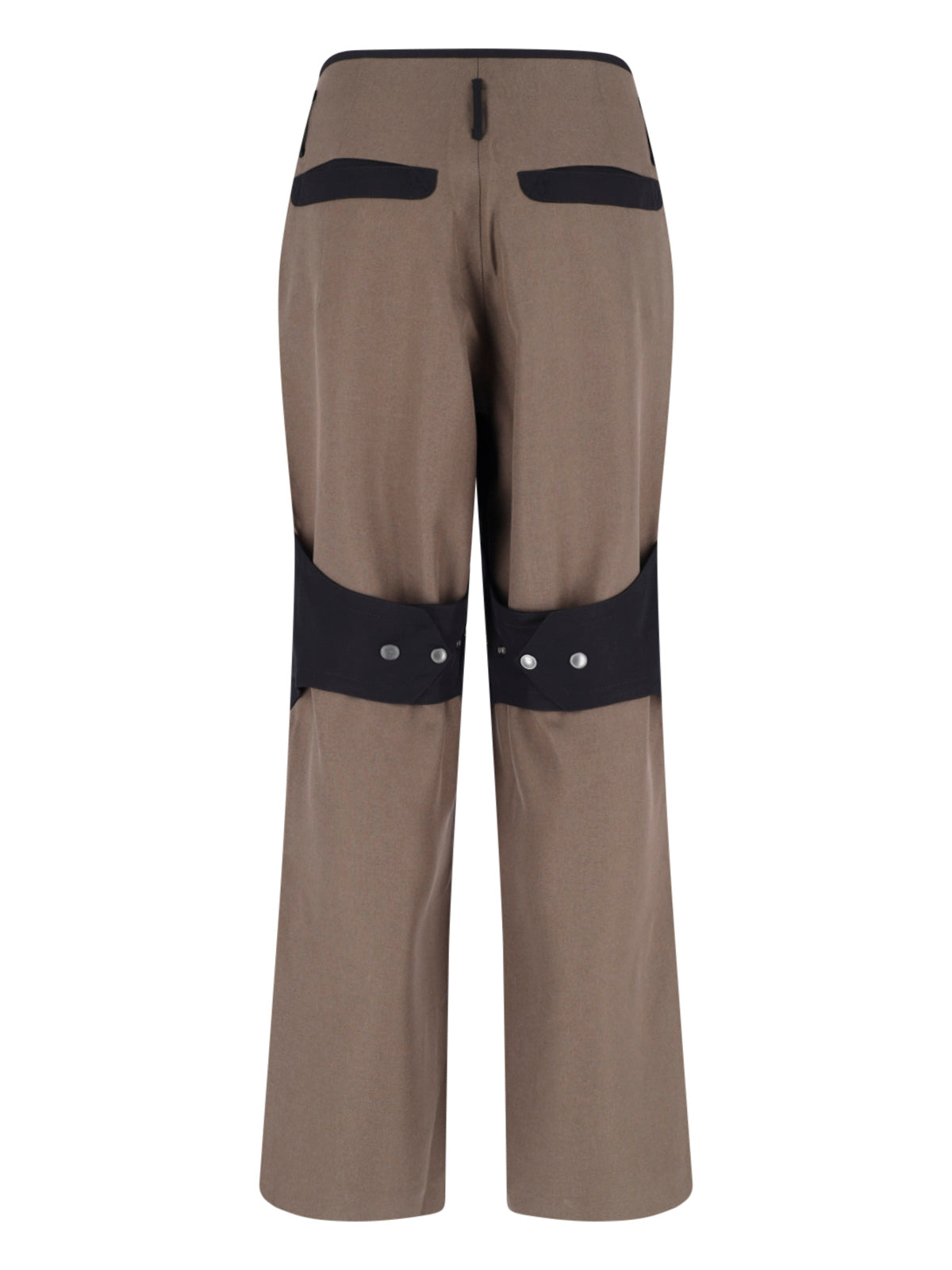 Grey Straight-Leg Patched Utilitarian Trousers