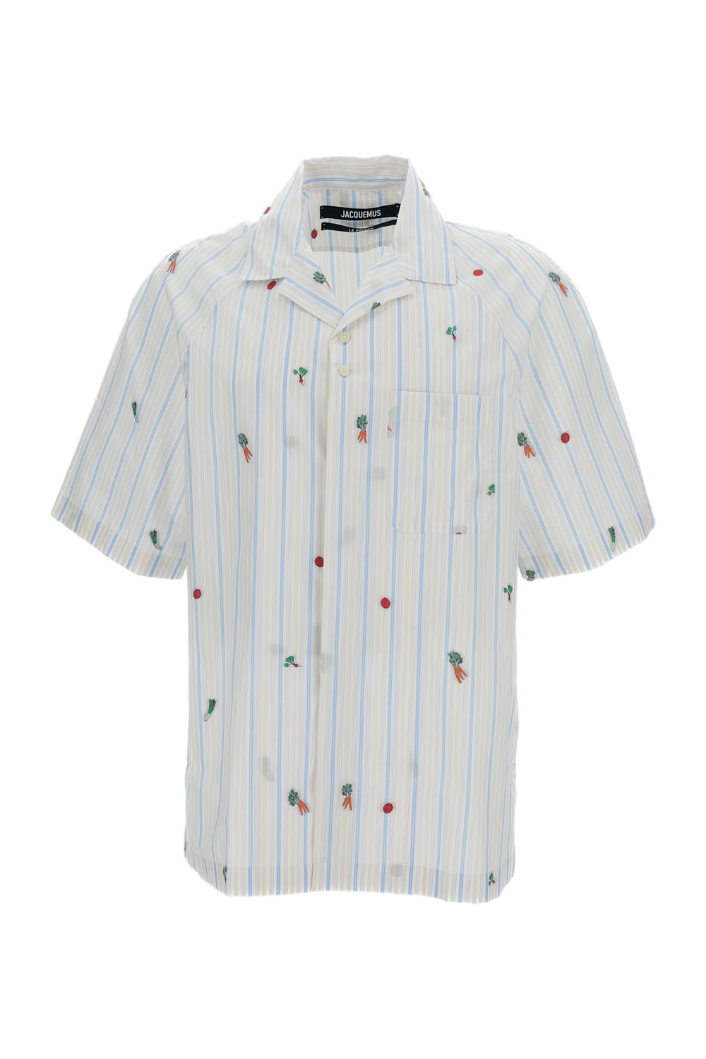 Striped Cotton Jacquard Bowling Shirt