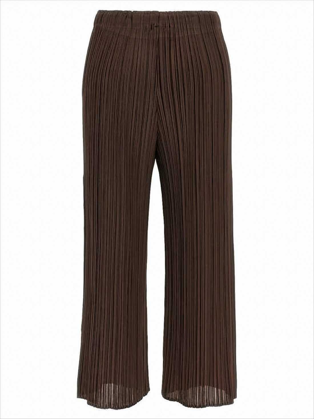 Cropped Wide-Leg Pants with Fine Pleats